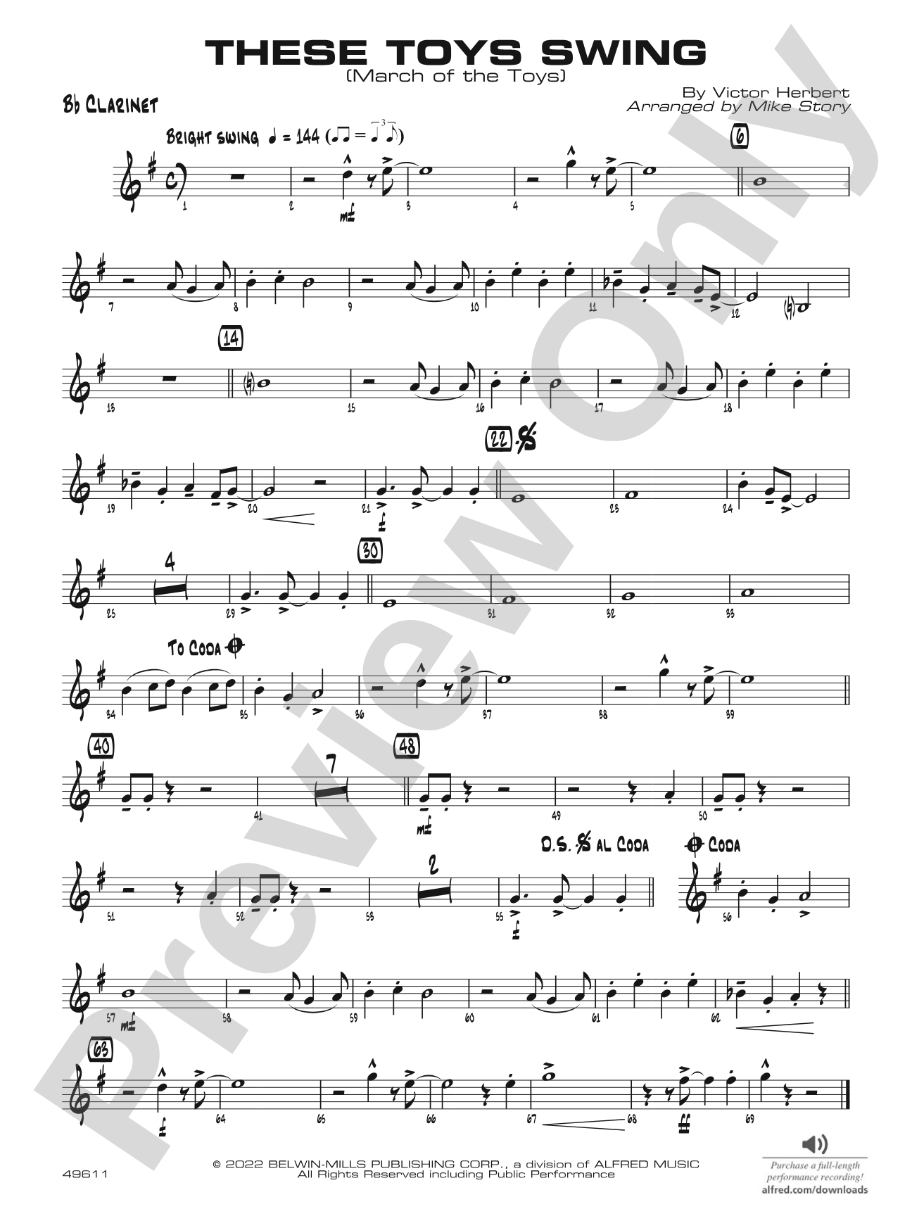 These Toys Swing: 1st B-flat Clarinet