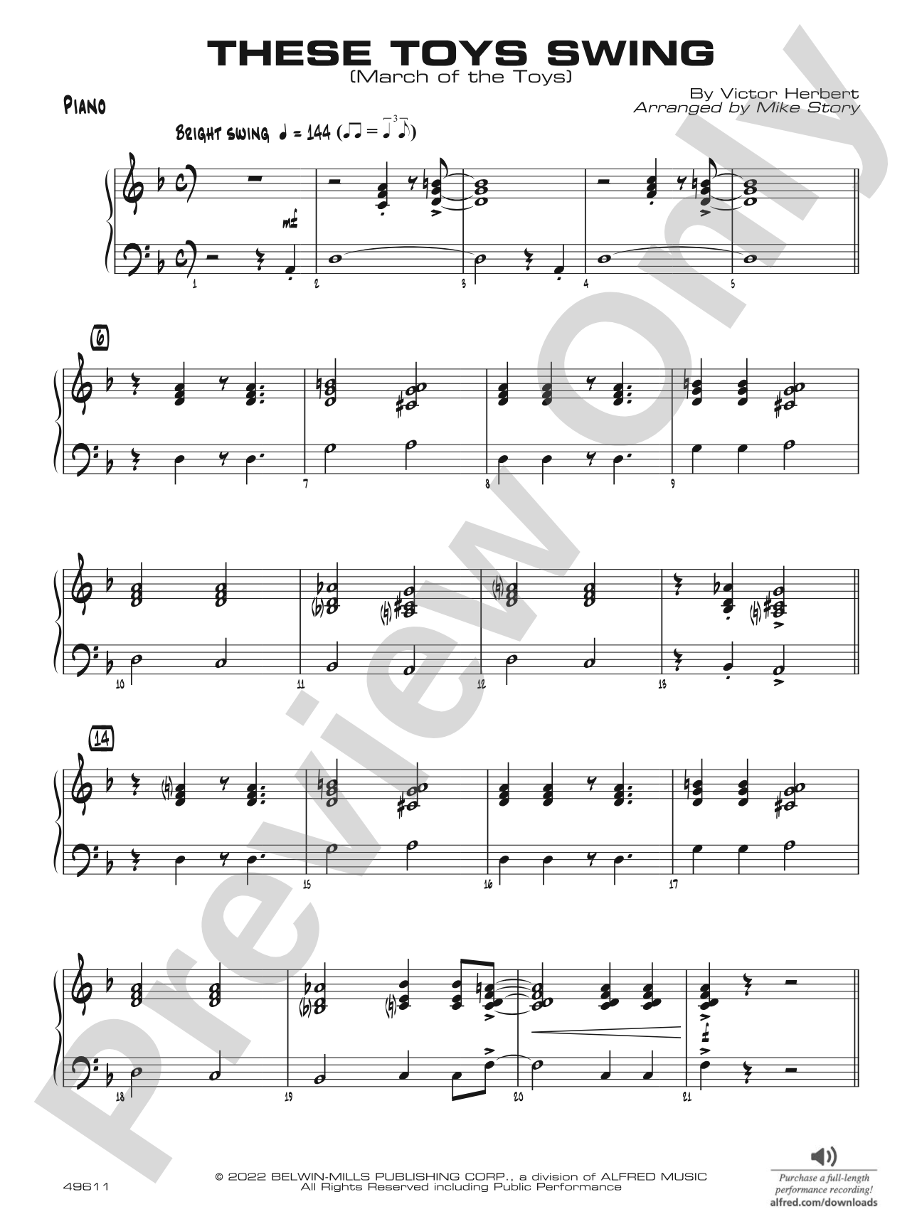 These Toys Swing: Piano Accompaniment