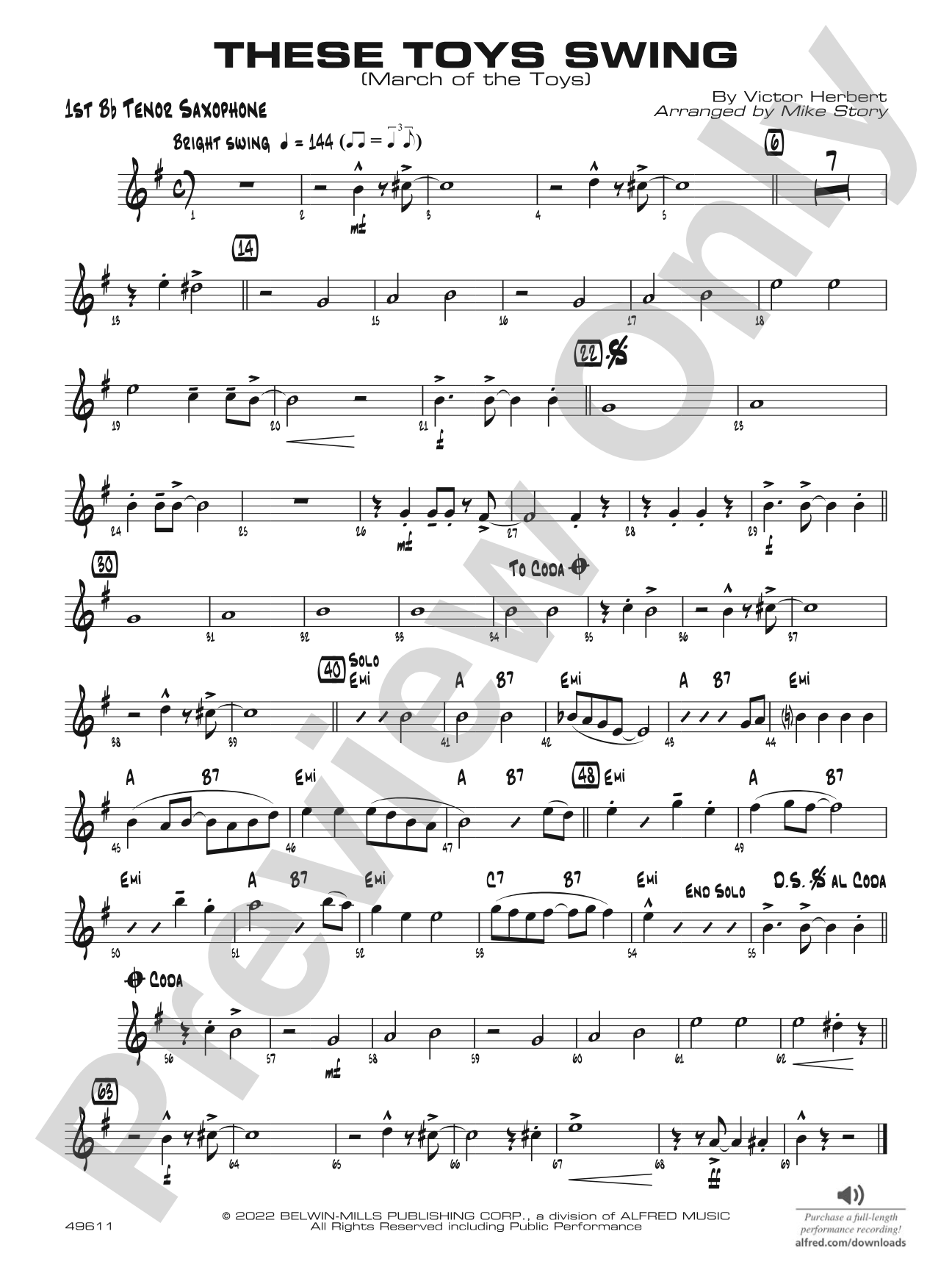 These Toys Swing: B-flat Tenor Saxophone