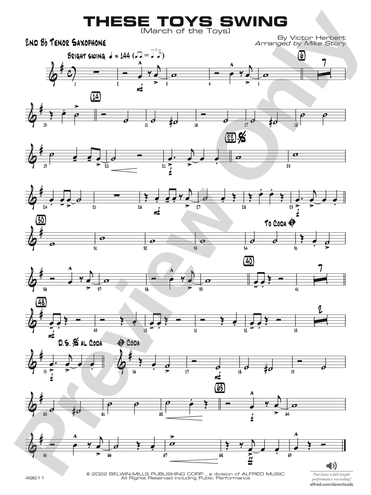 These Toys Swing: 2nd B-flat Tenor Saxophone
