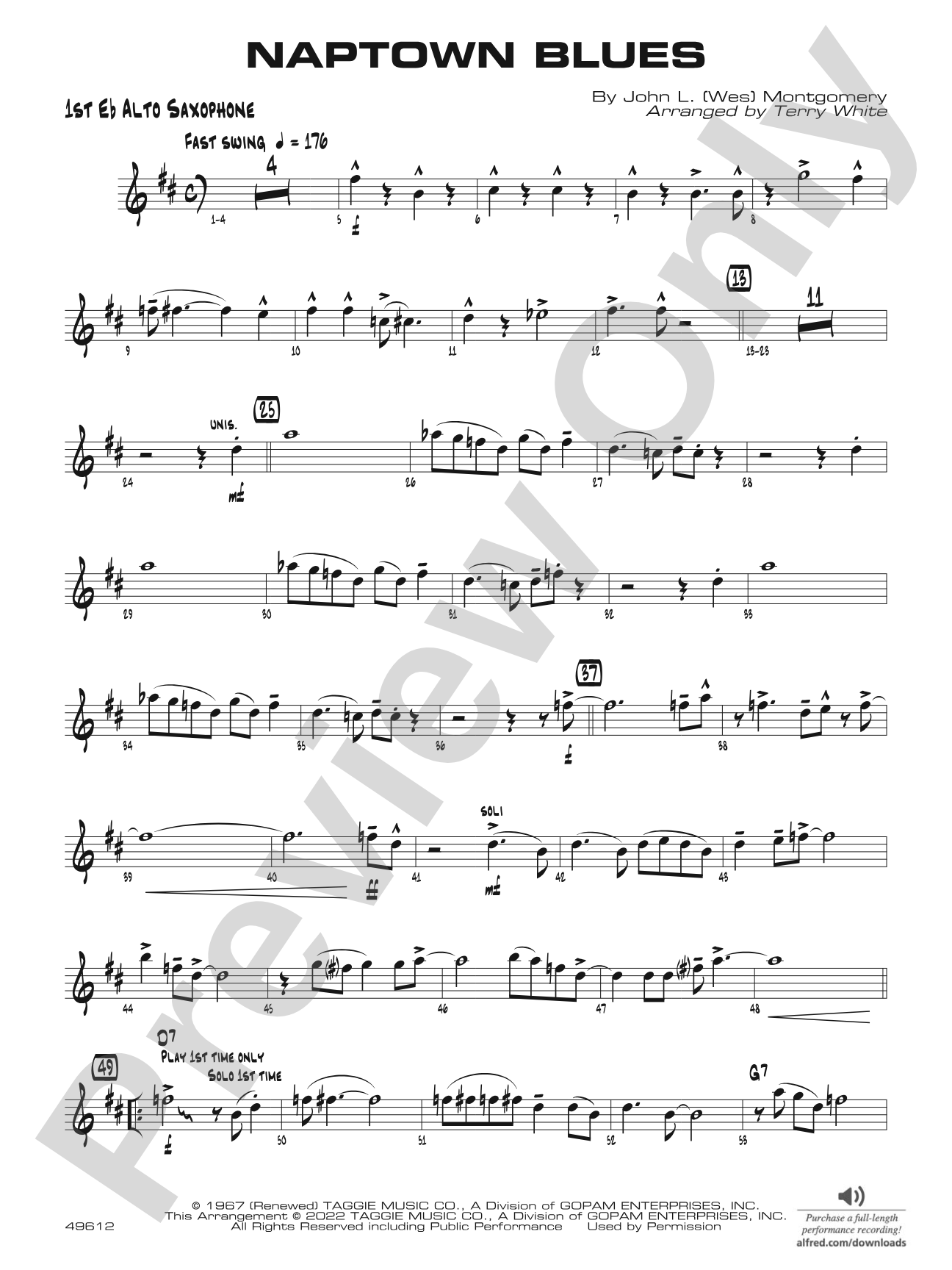 Naptown Blues: E-flat Alto Saxophone