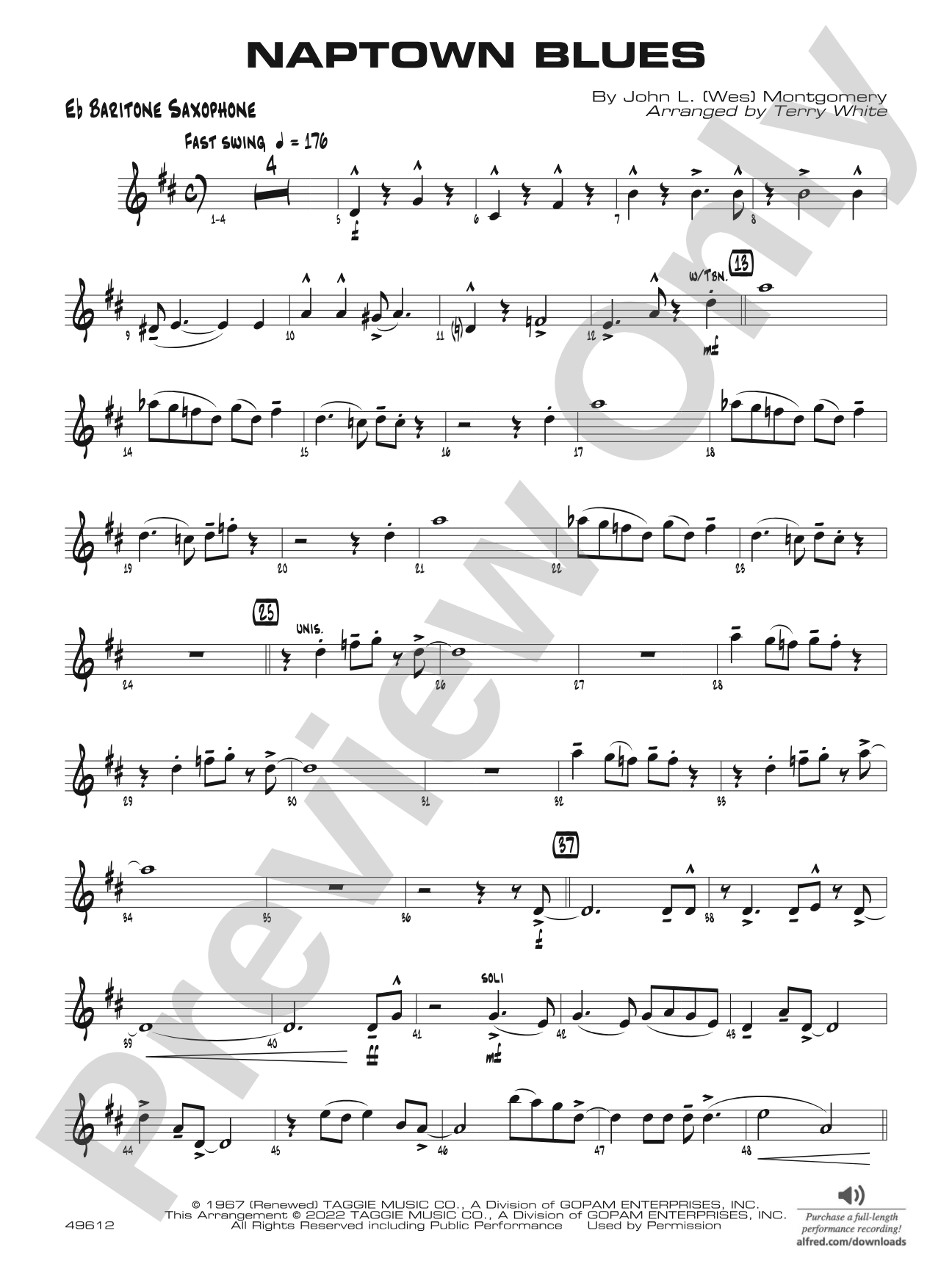 Naptown Blues: E-flat Baritone Saxophone