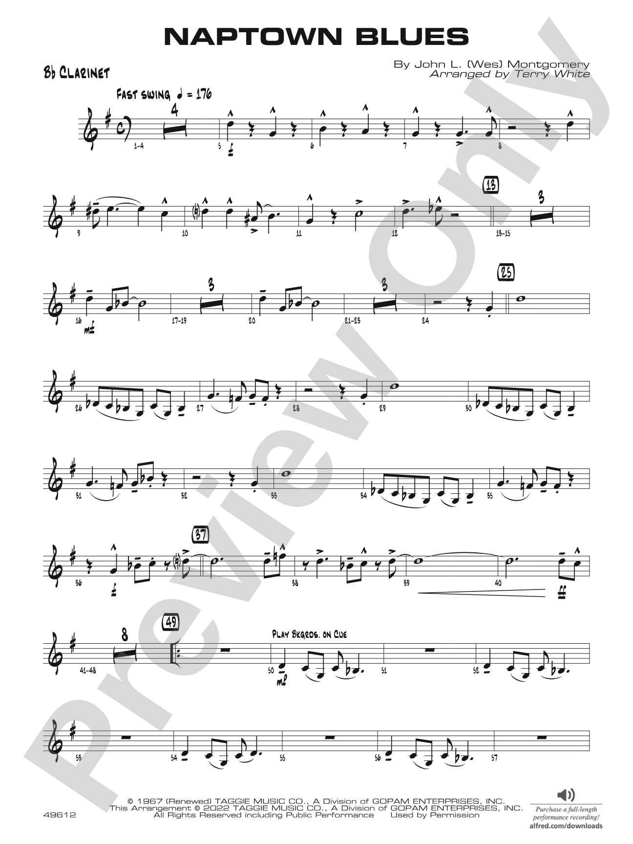 Naptown Blues: 1st B-flat Clarinet