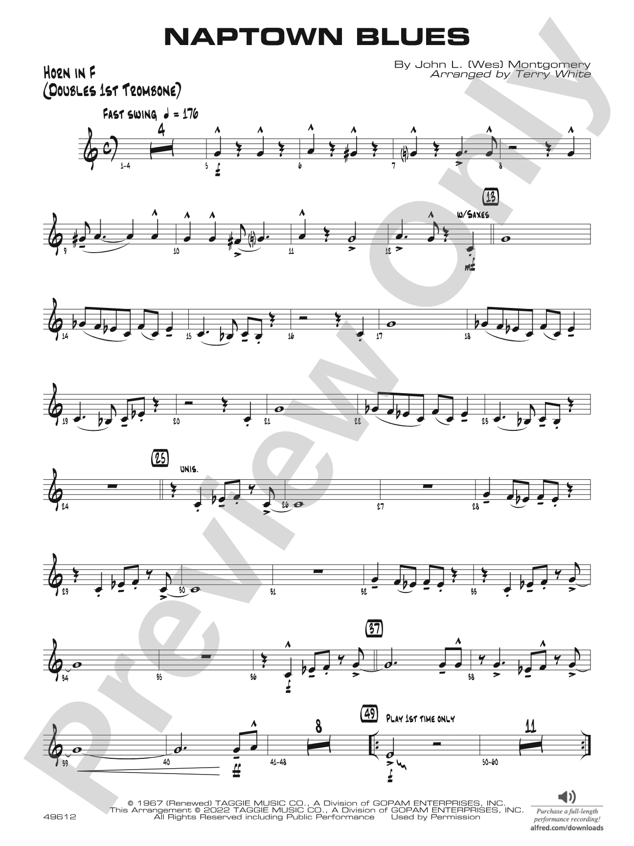Naptown Blues: 1st F Horn