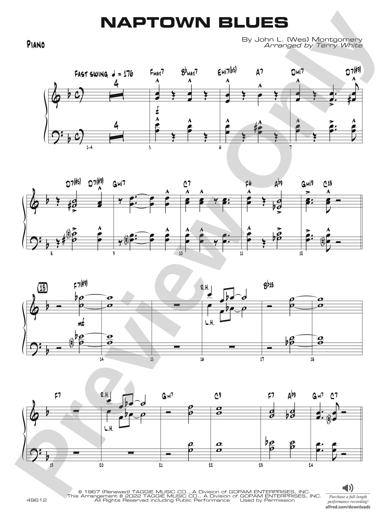 Naptown Blues: Piano Accompaniment