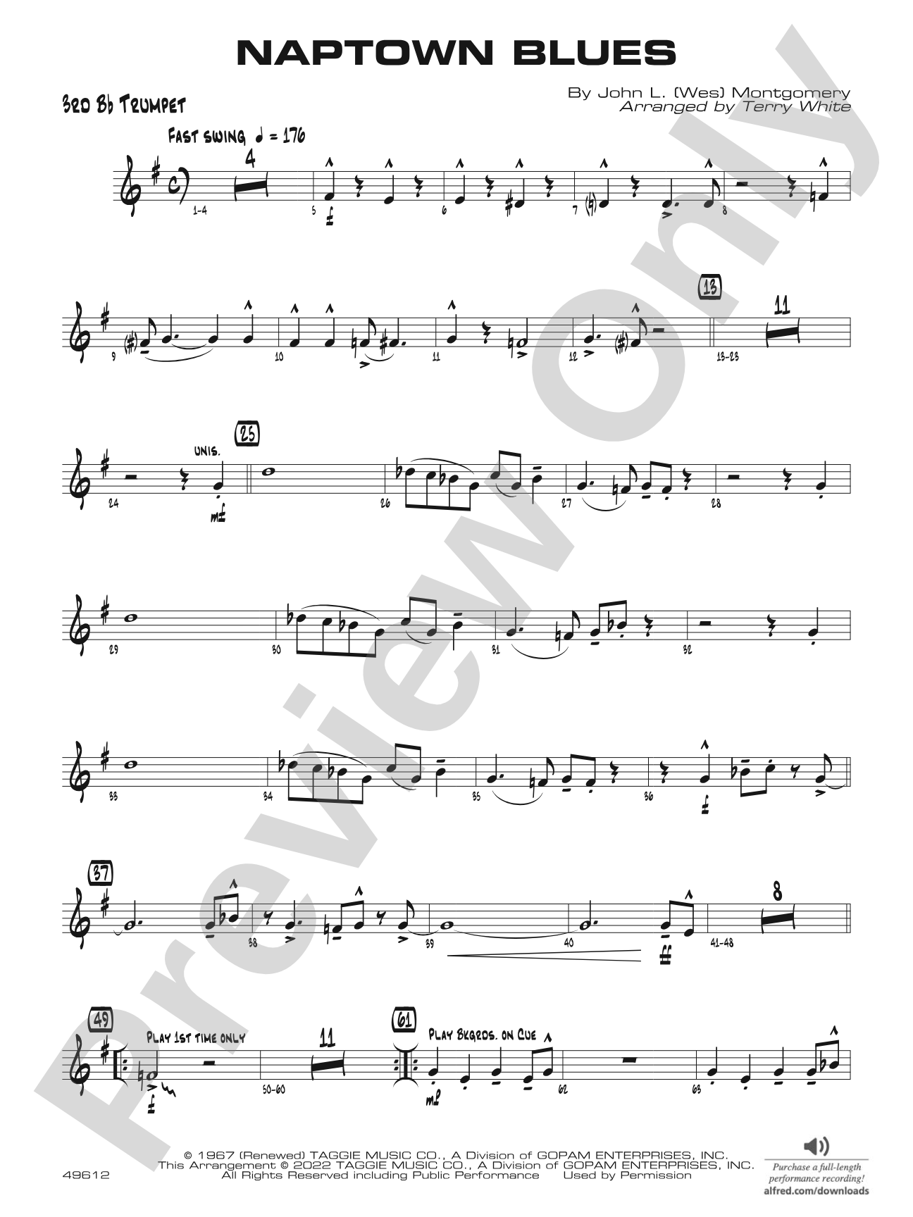 Naptown Blues: 3rd B-flat Trumpet