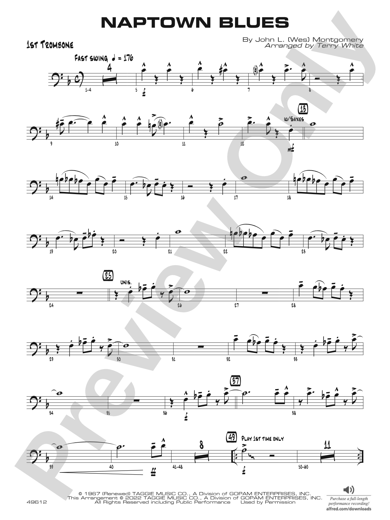 Naptown Blues: 1st Trombone