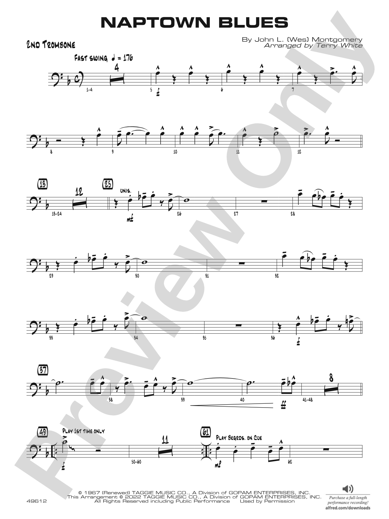 Naptown Blues: 2nd Trombone