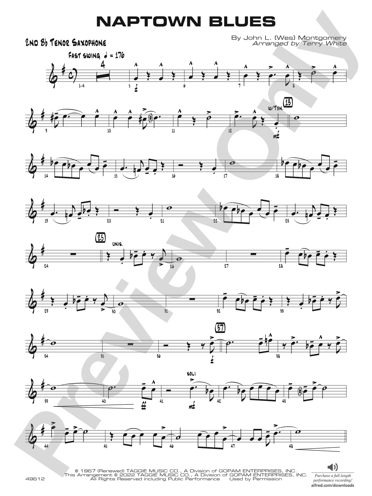Naptown Blues: 2nd B-flat Tenor Saxophone