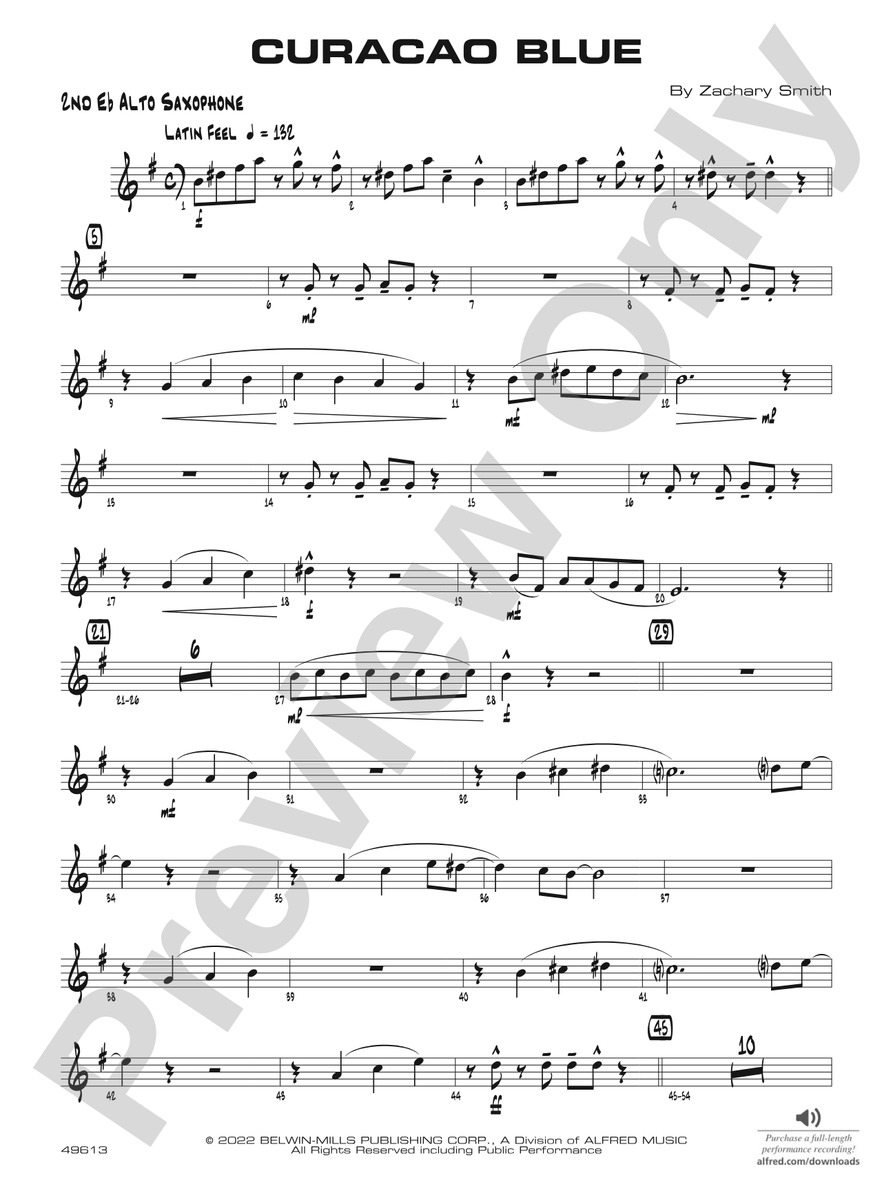 Curacao Blue: 2nd E-flat Alto Saxophone