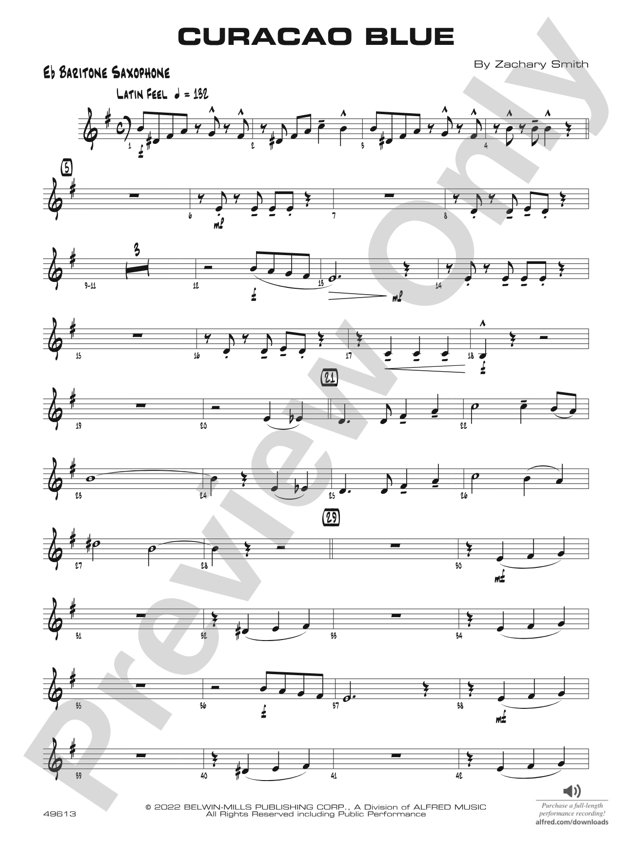 Curacao Blue: E-flat Baritone Saxophone