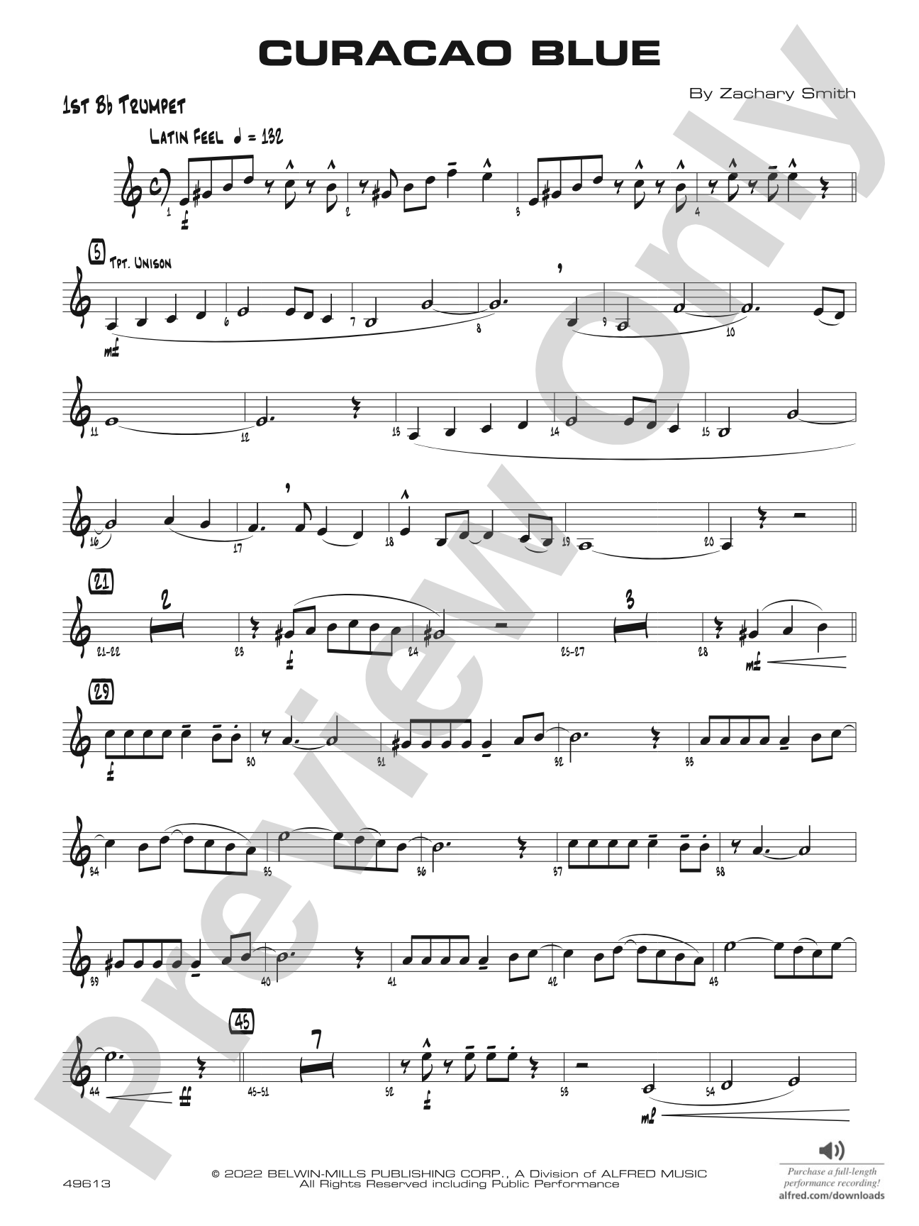 Curacao Blue: 1st B-flat Trumpet