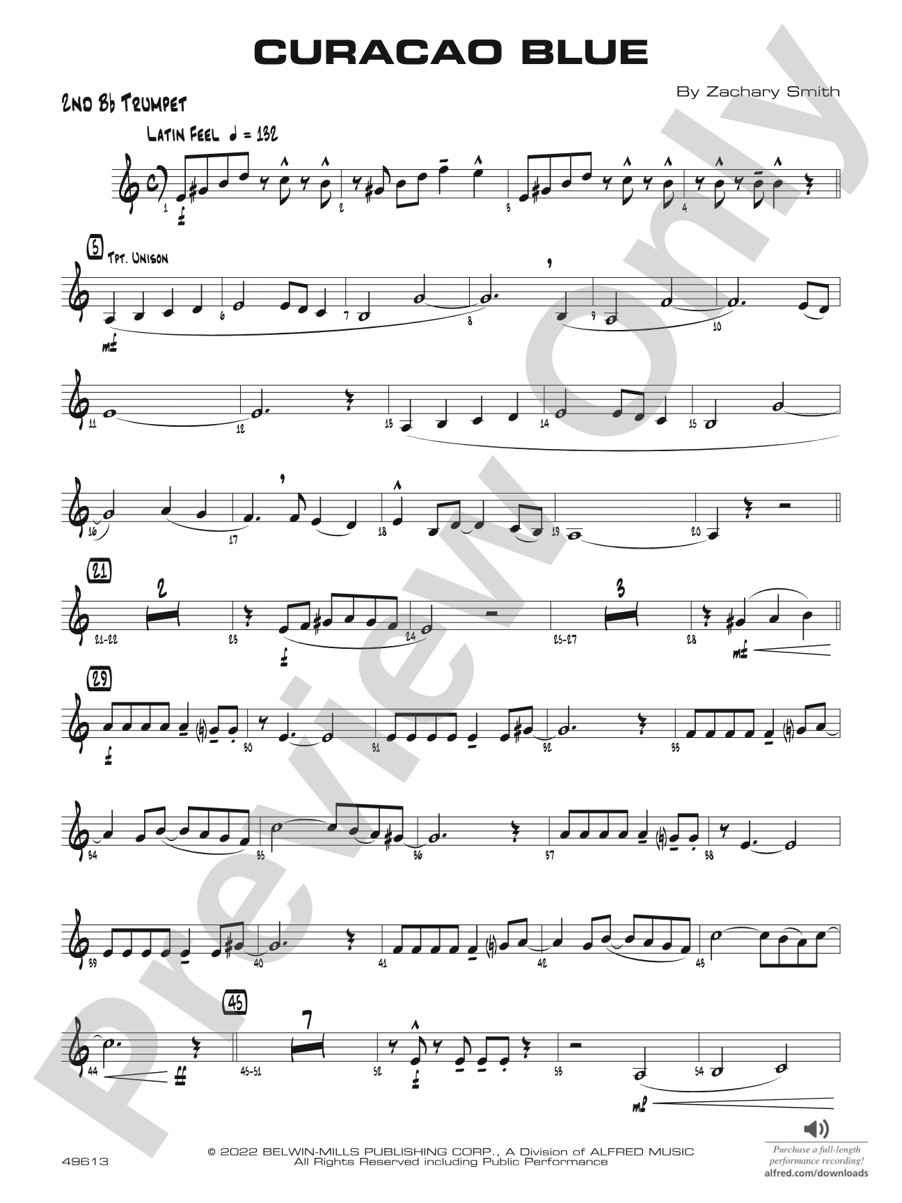 Curacao Blue: 2nd B-flat Trumpet