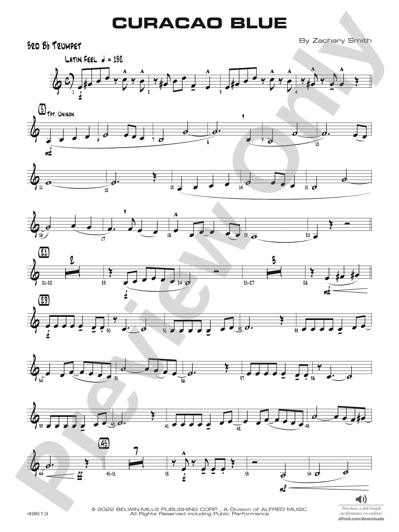 Curacao Blue: 3rd B-flat Trumpet