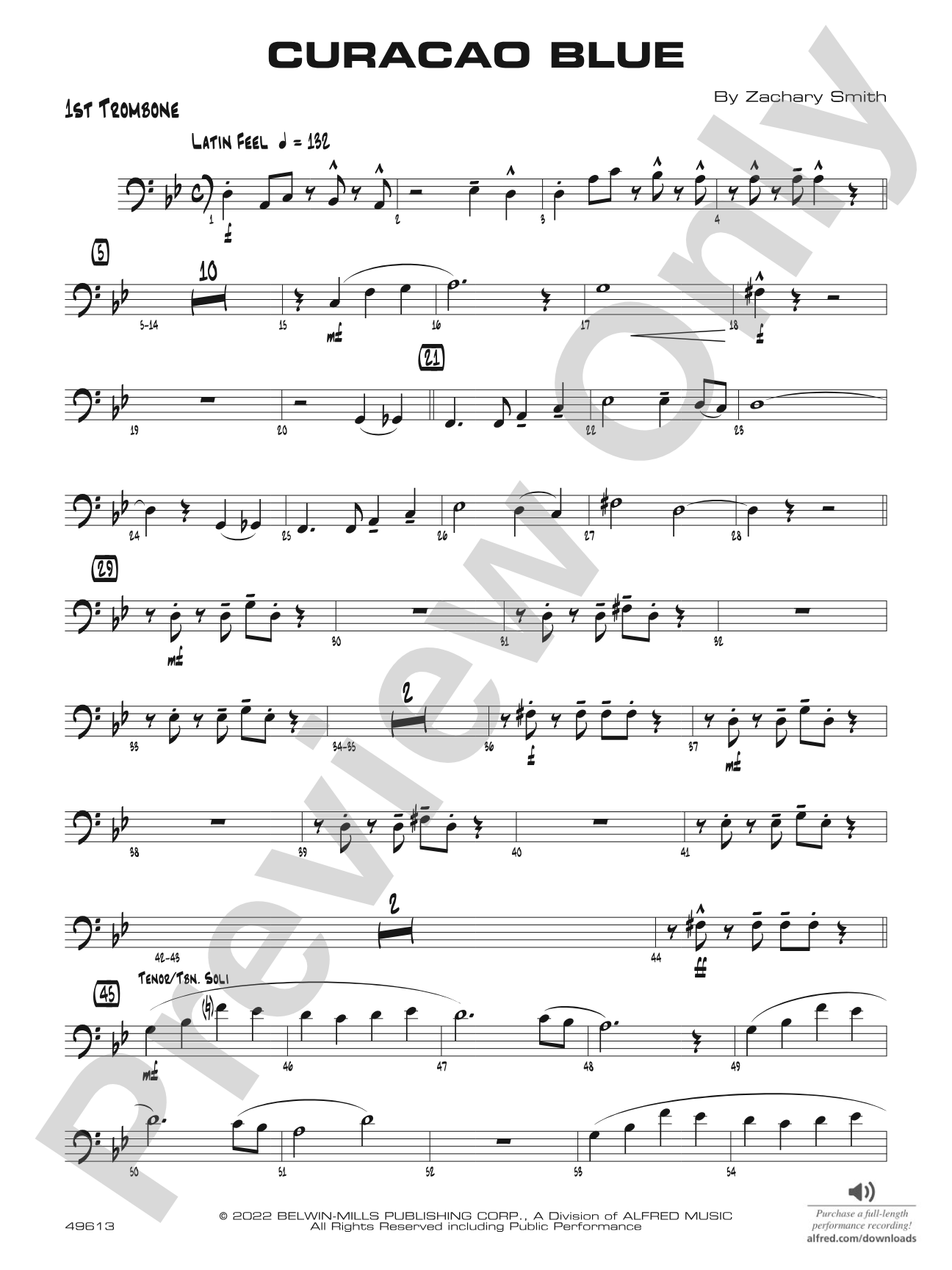 Curacao Blue: 1st Trombone