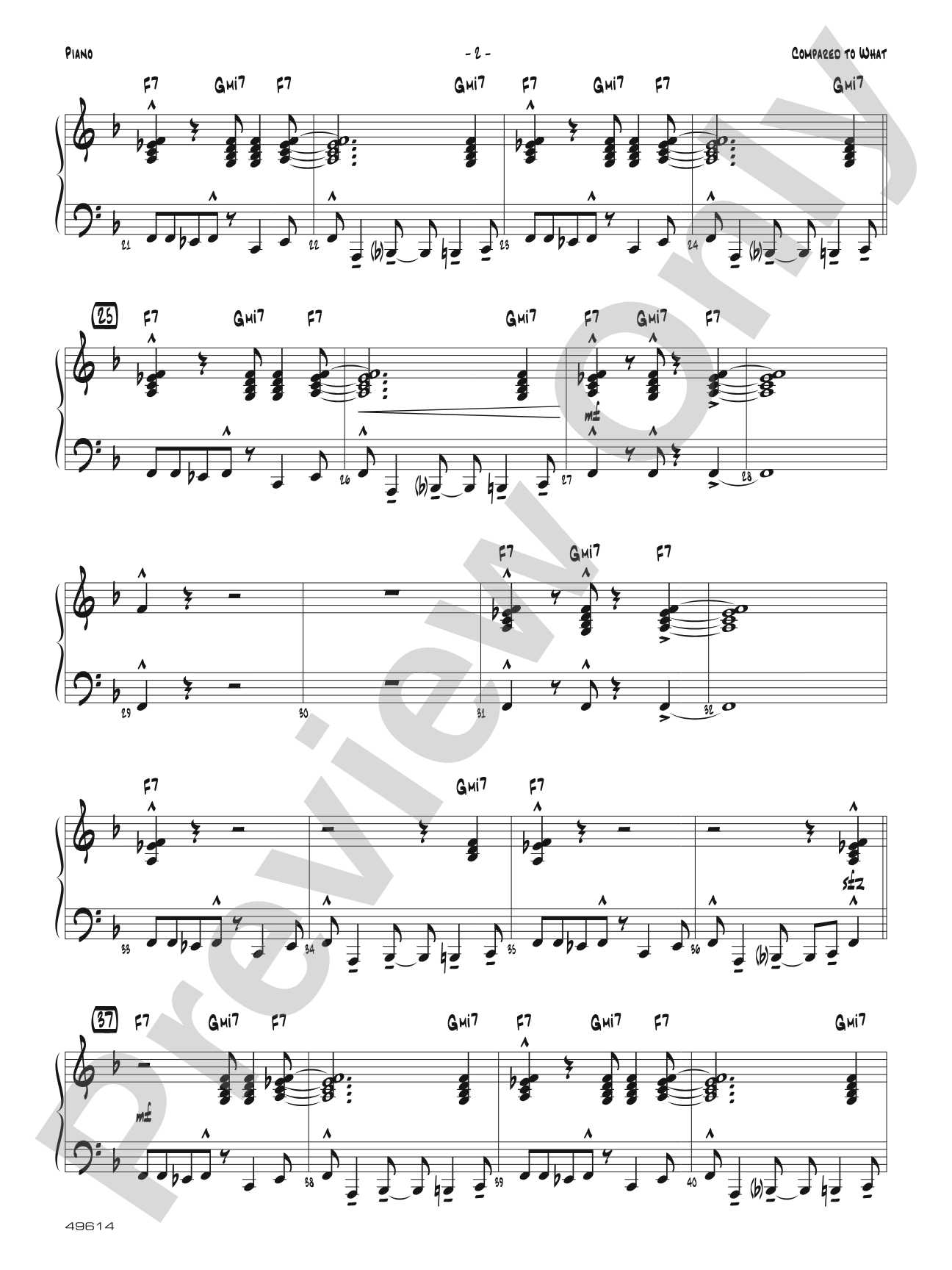 Compared to What: Piano Accompaniment