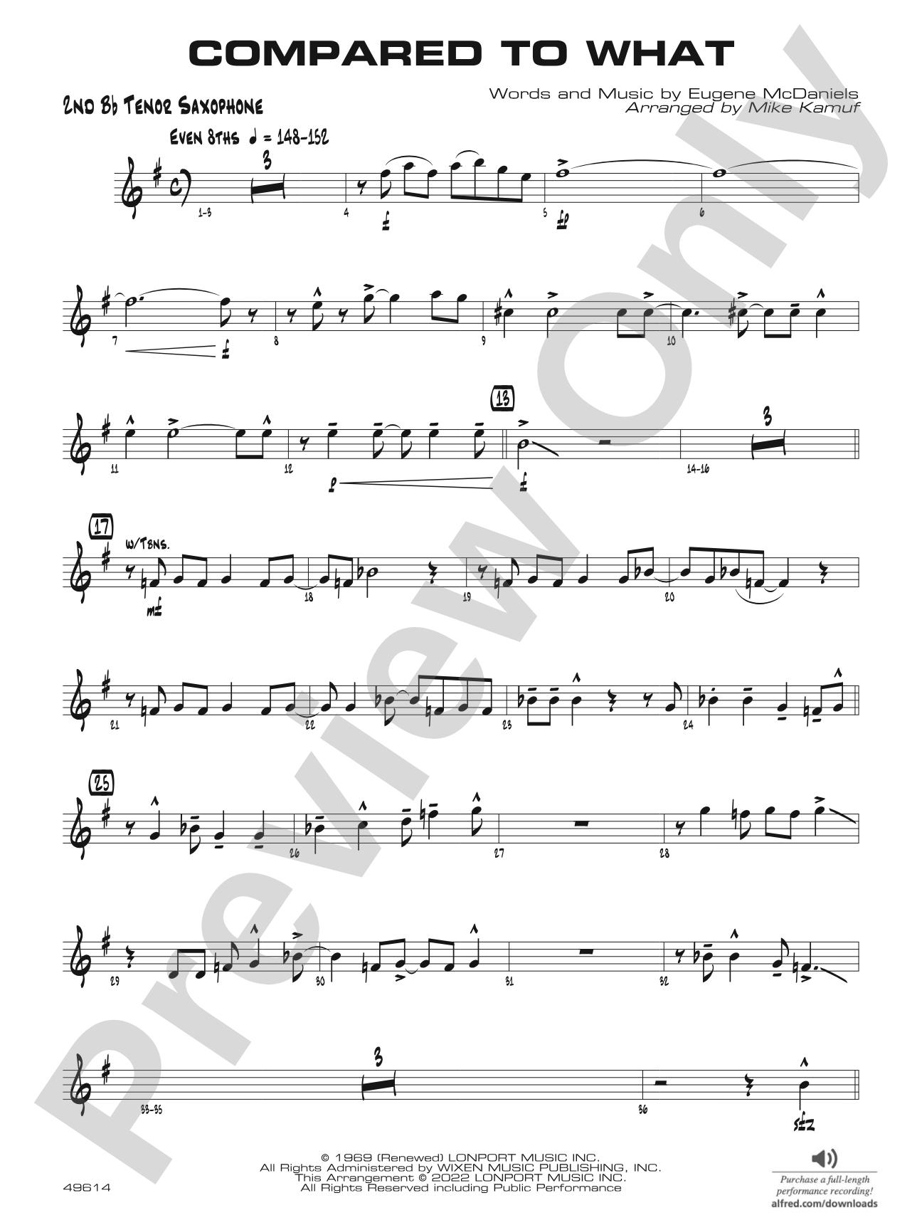 Compared to What: 2nd B-flat Tenor Saxophone