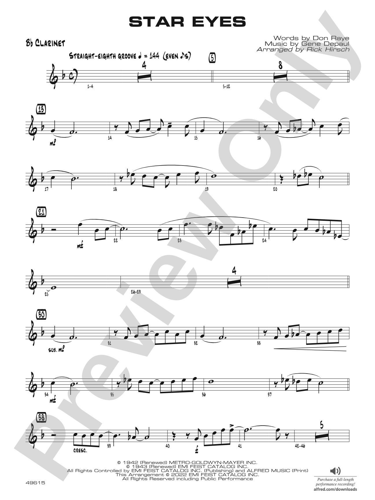 Star Eyes: 1st B-flat Clarinet