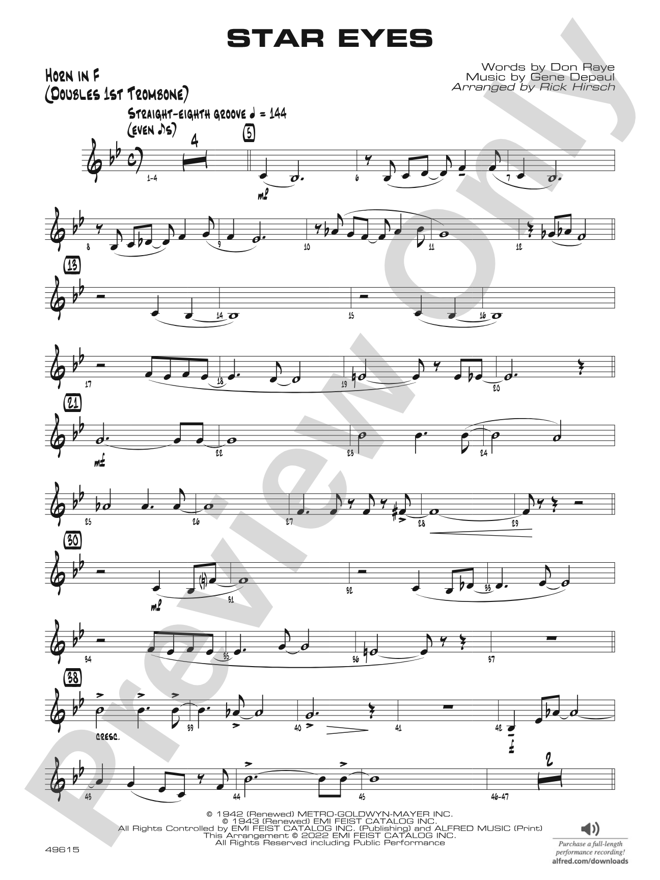 Star Eyes: 1st F Horn