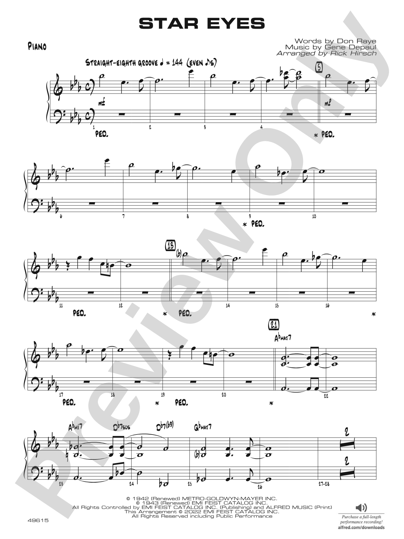 Star Eyes: Piano Accompaniment