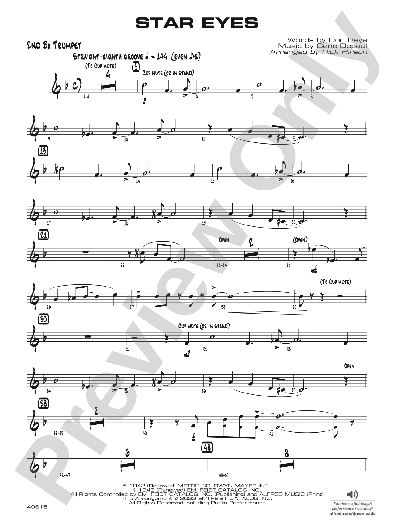 Star Eyes: 2nd B-flat Trumpet