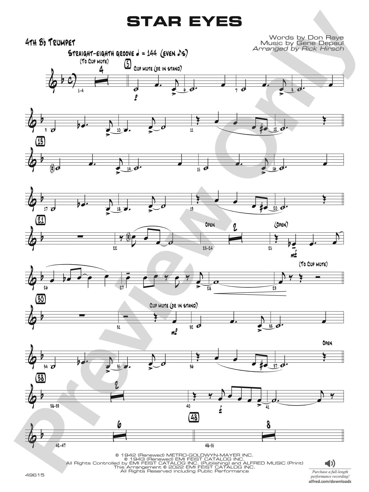 Star Eyes: 4th B-flat Trumpet