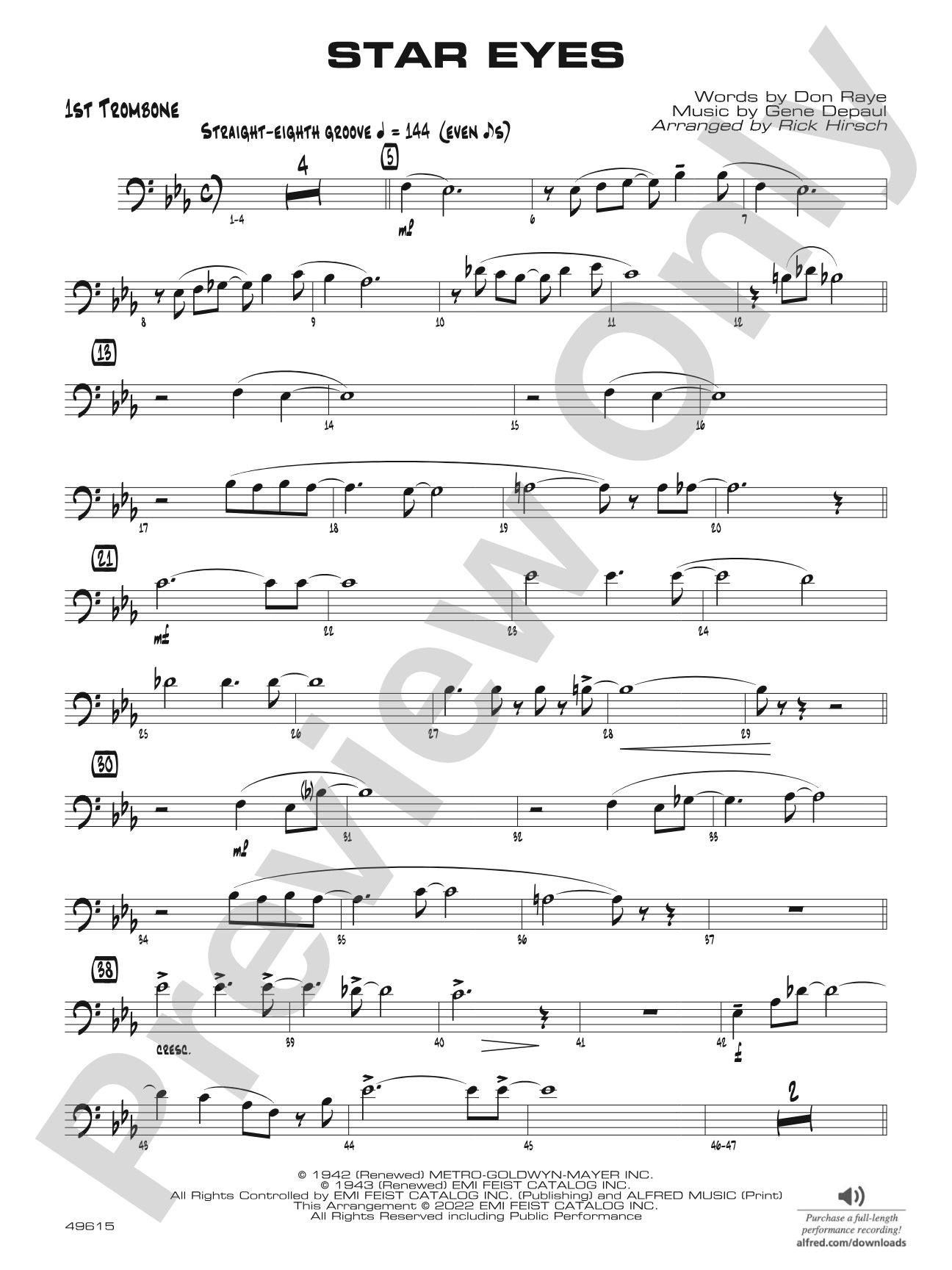 Star Eyes: 1st Trombone