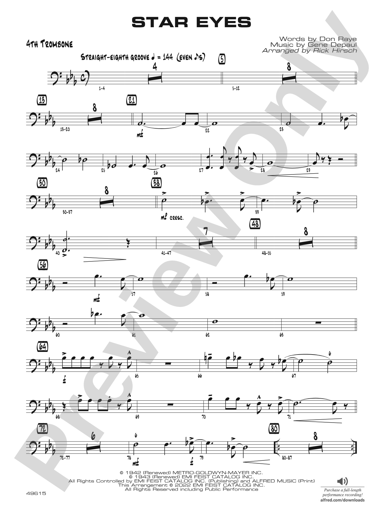 Star Eyes: 4th Trombone