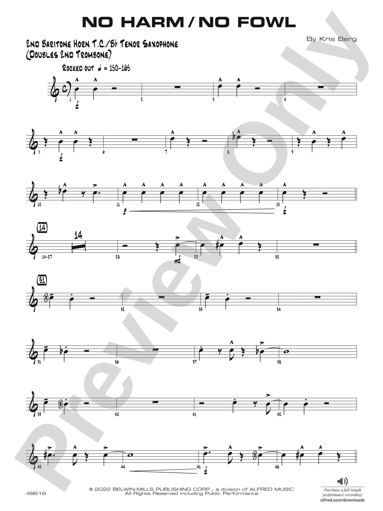 No Harm / No Fowl: 2nd Baritone T.C.