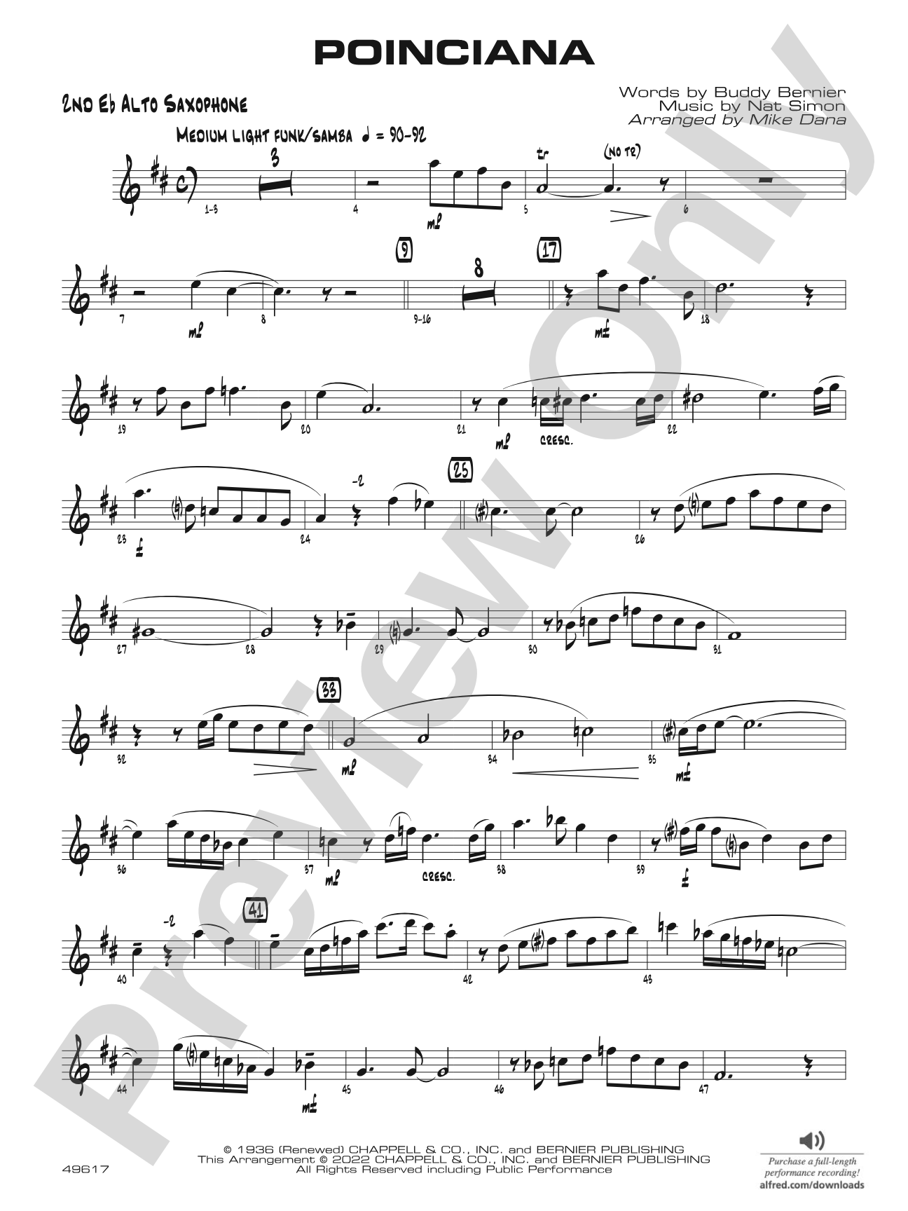 Poinciana: 2nd E-flat Alto Saxophone