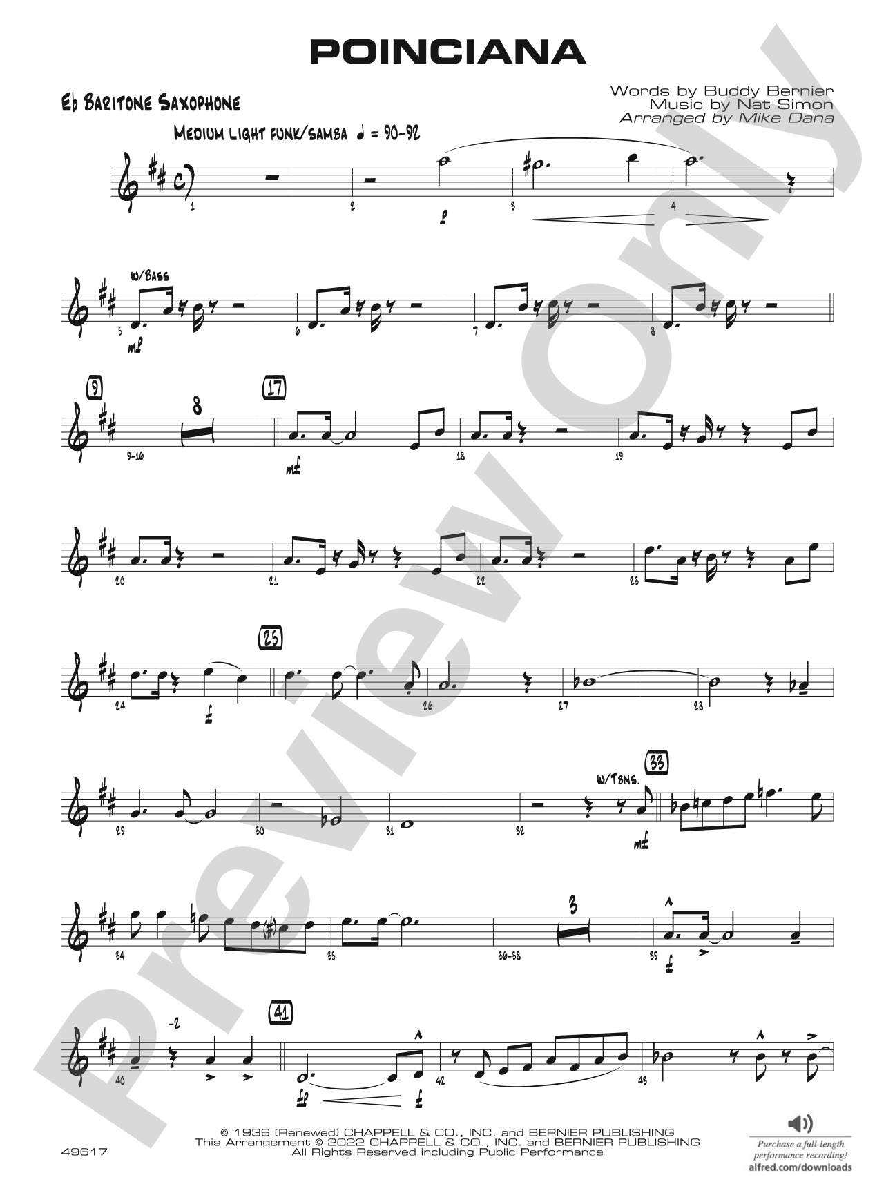 Poinciana: E-flat Baritone Saxophone