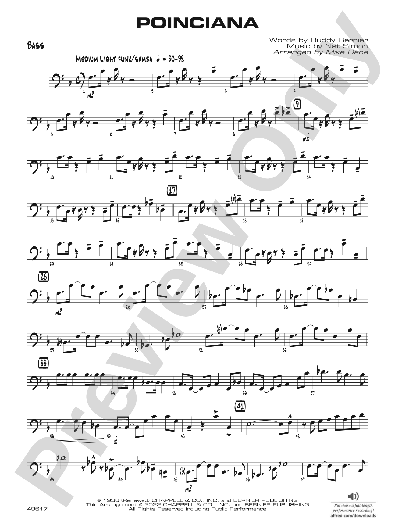 Poinciana: String Bass