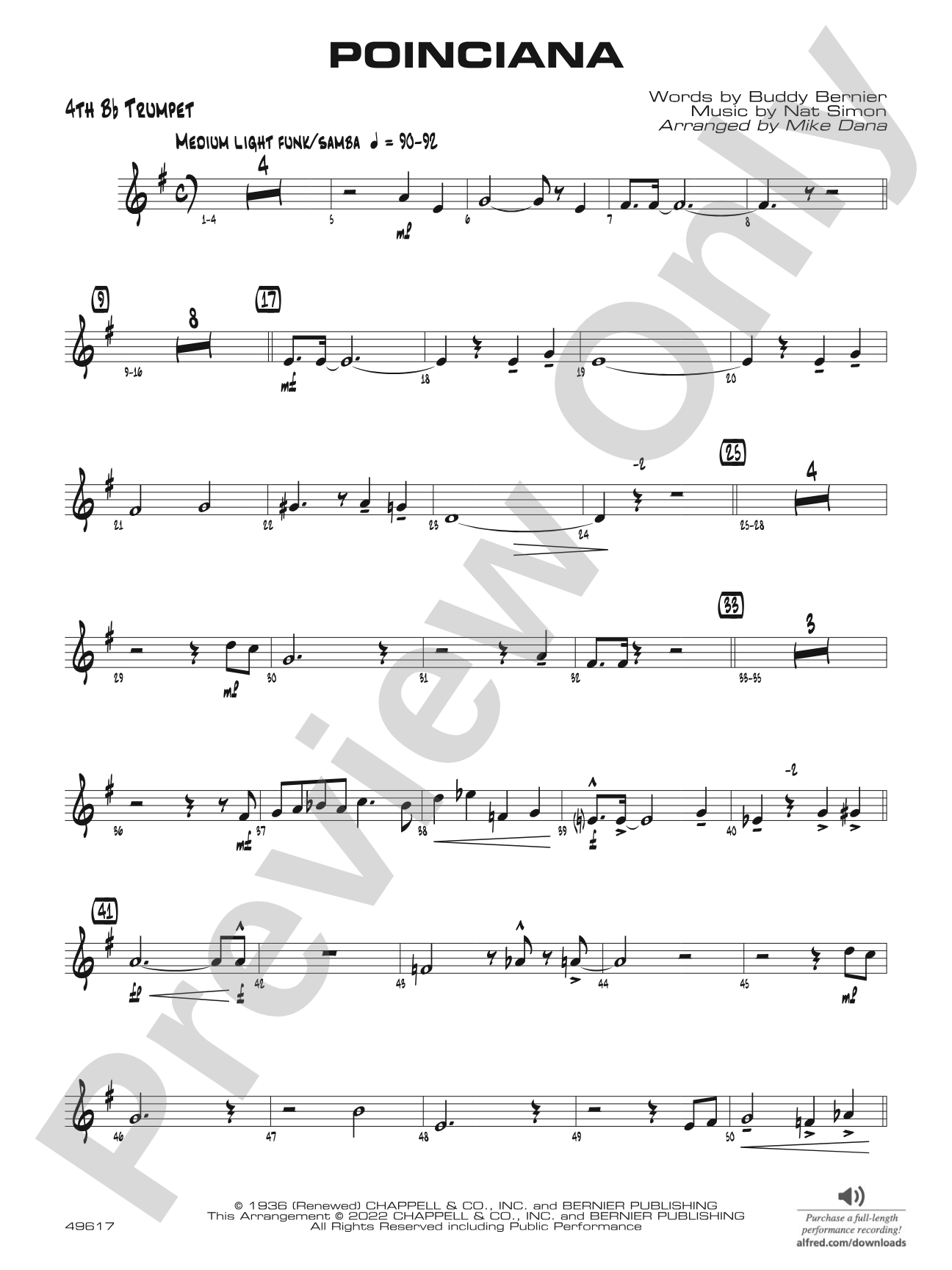 Poinciana: 4th B-flat Trumpet