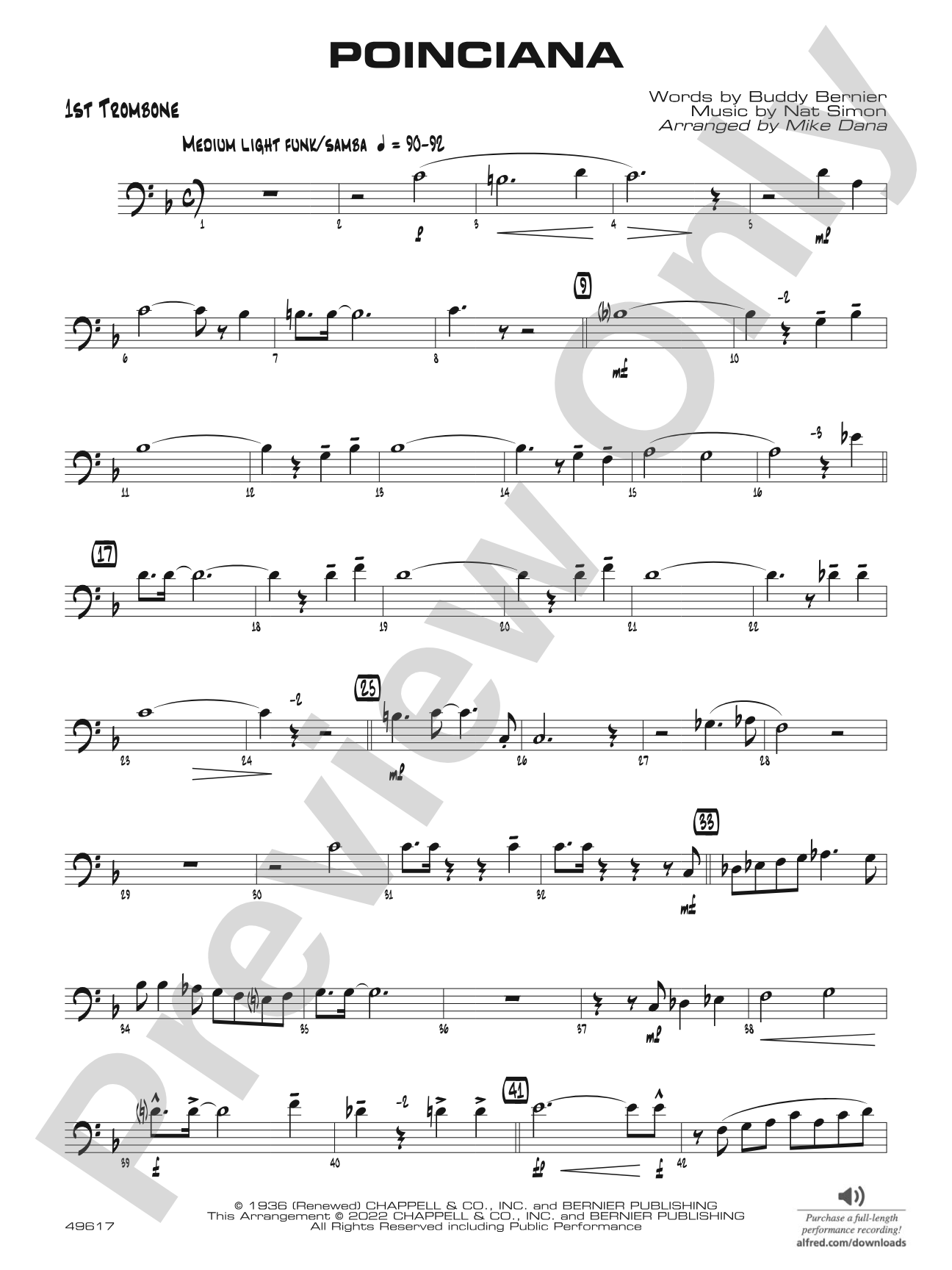 Poinciana: 1st Trombone