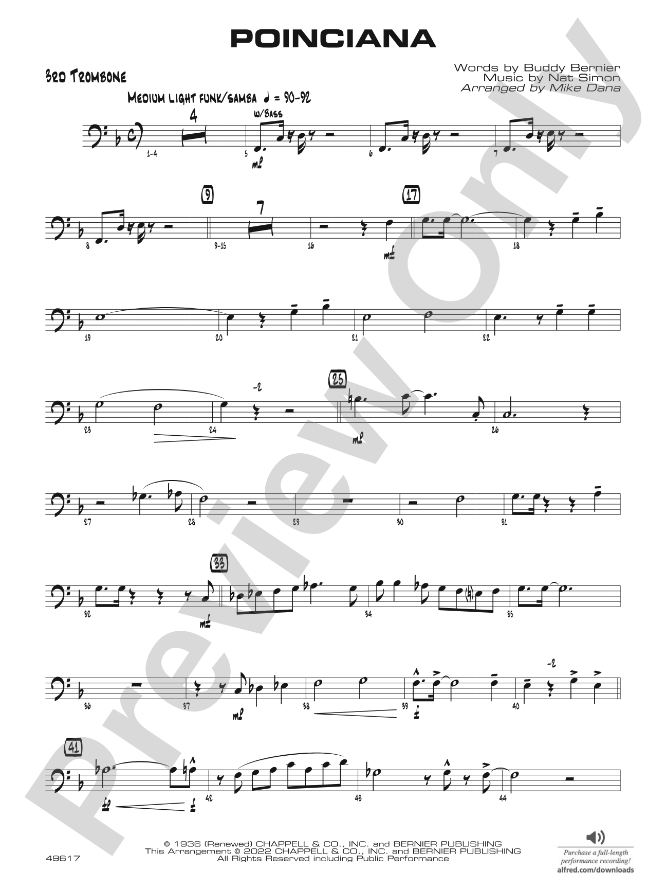 Poinciana: 3rd Trombone