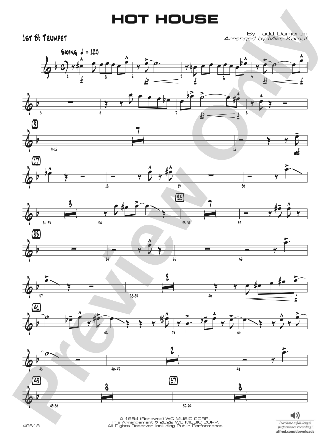 Hot House: 1st B-flat Trumpet