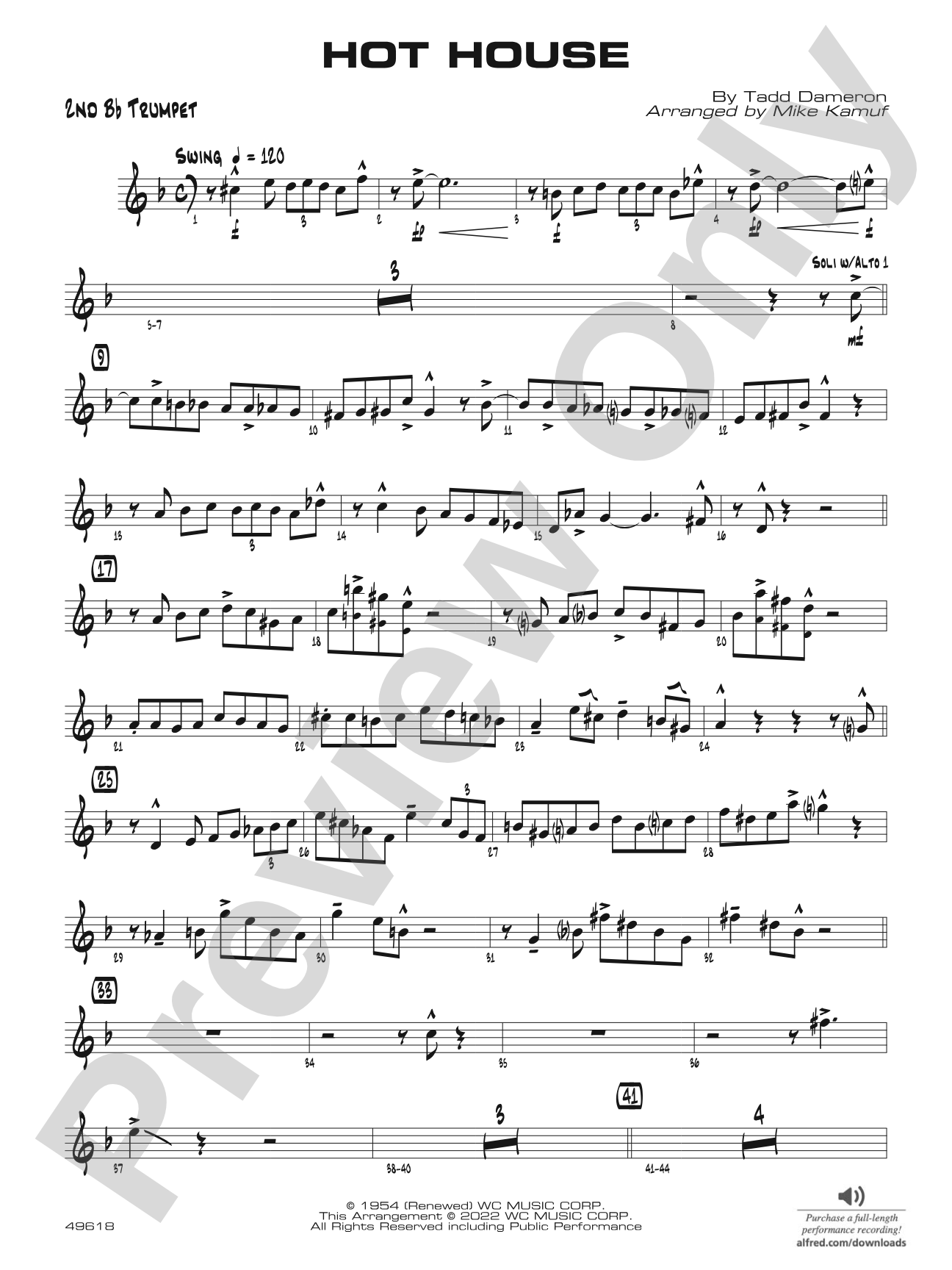 Hot House: 2nd B-flat Trumpet