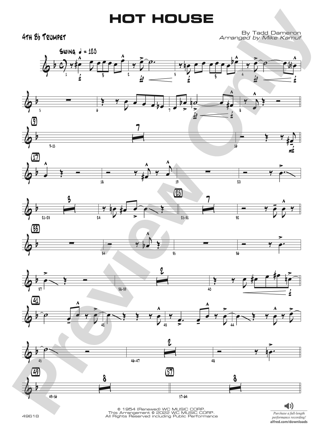 Hot House: 4th B-flat Trumpet