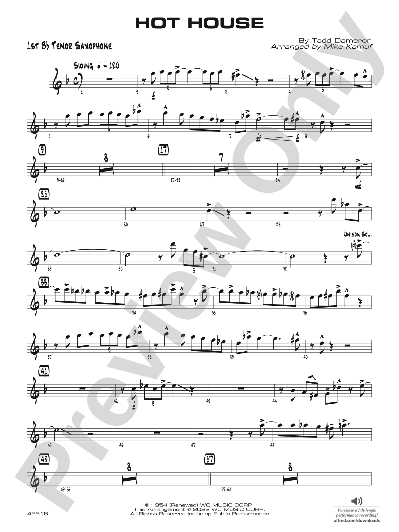 Hot House: B-flat Tenor Saxophone