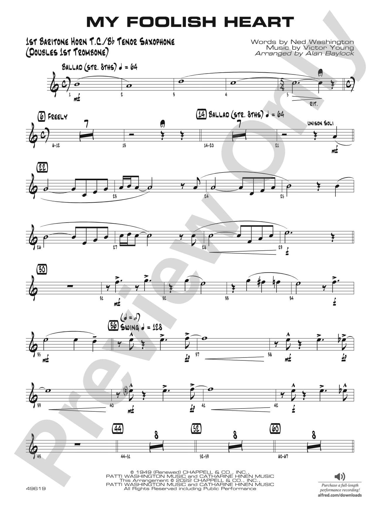 My Foolish Heart: Baritone T.C.
