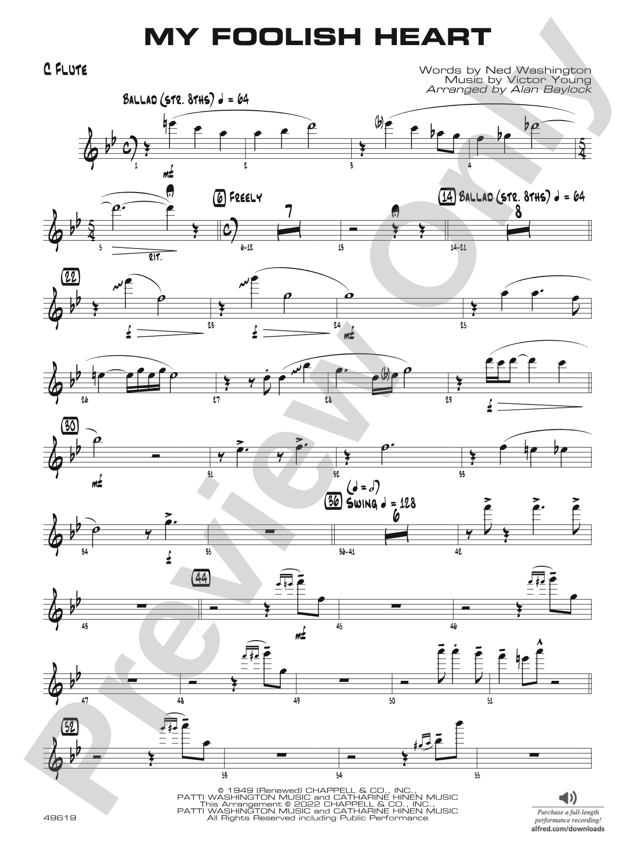 My Foolish Heart: Flute