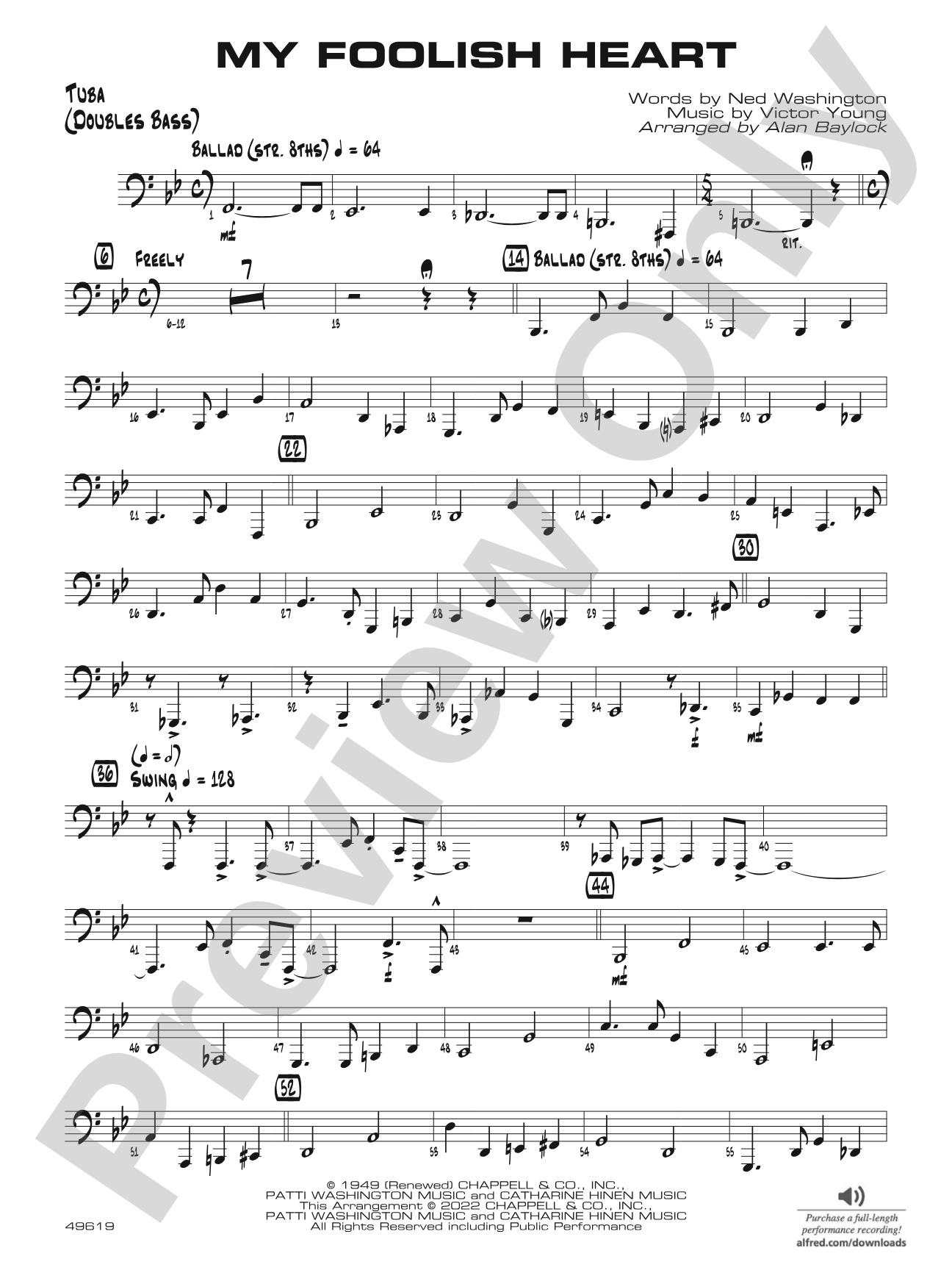 My Foolish Heart: Tuba