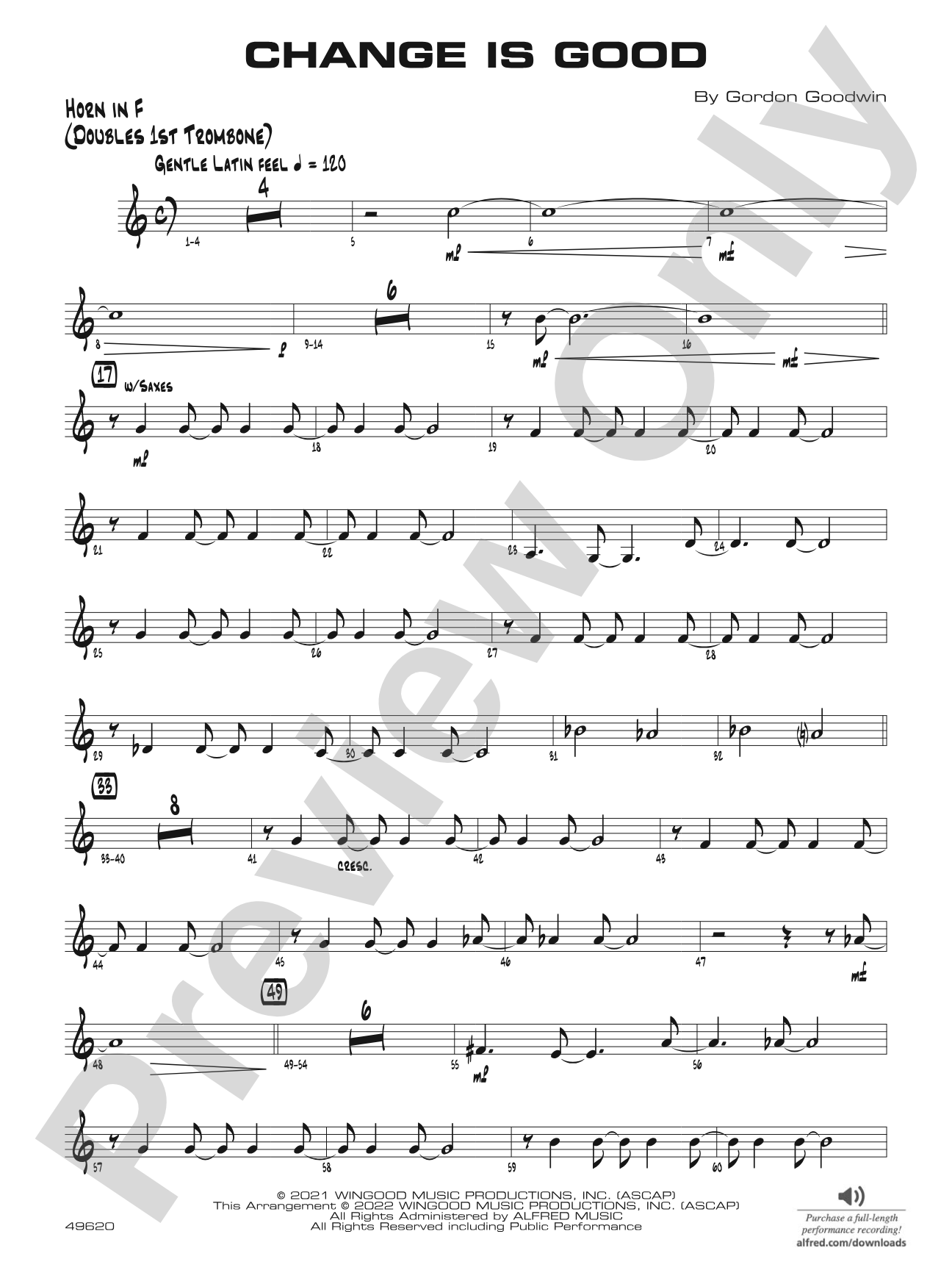 Change Is Good: 1st F Horn
