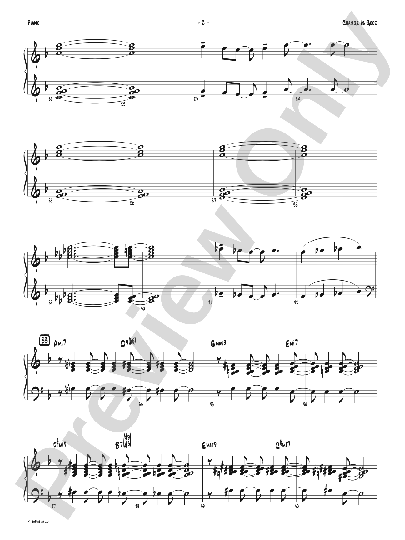 Change Is Good: Piano Accompaniment