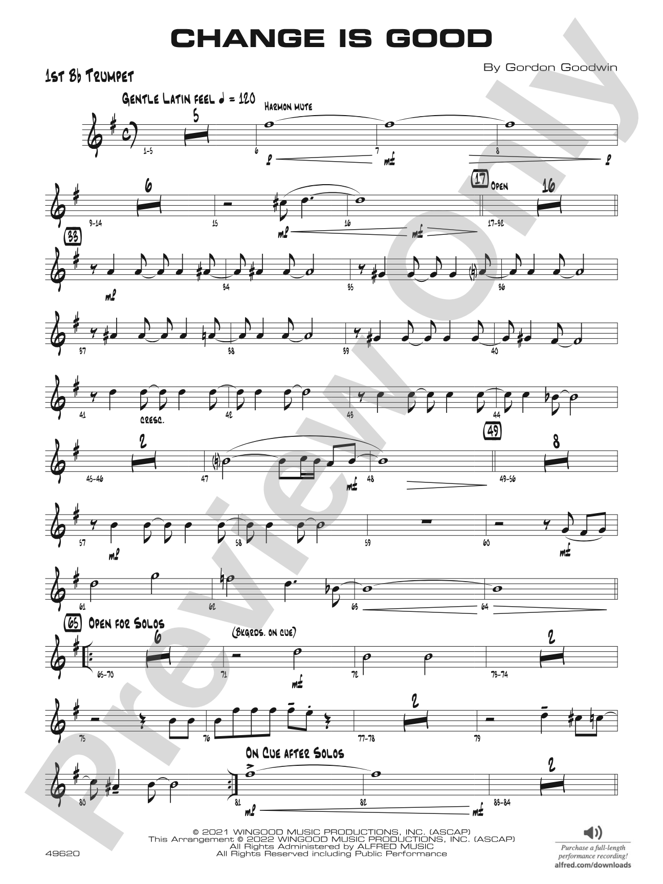 Change Is Good: 1st B-flat Trumpet