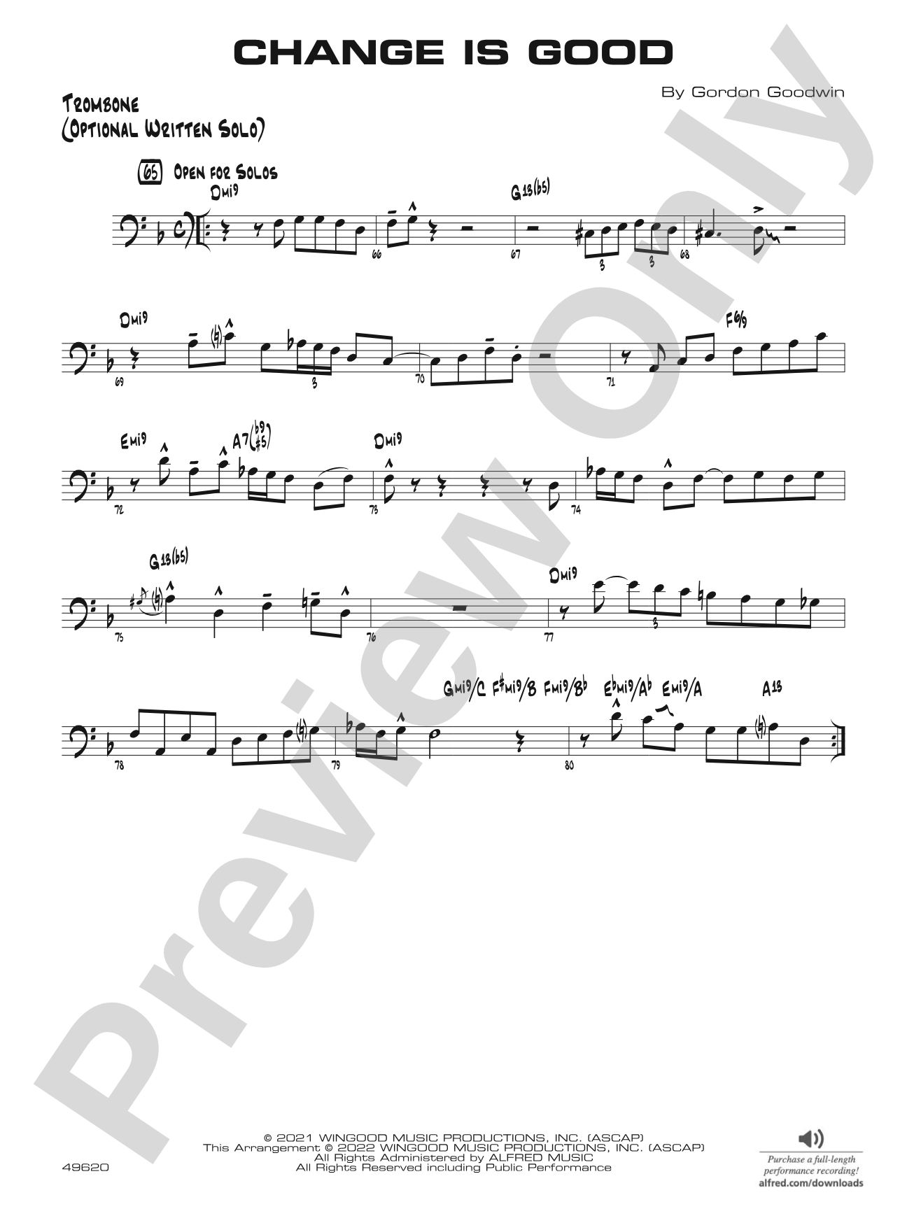 Change Is Good: Trombone Optional Solo