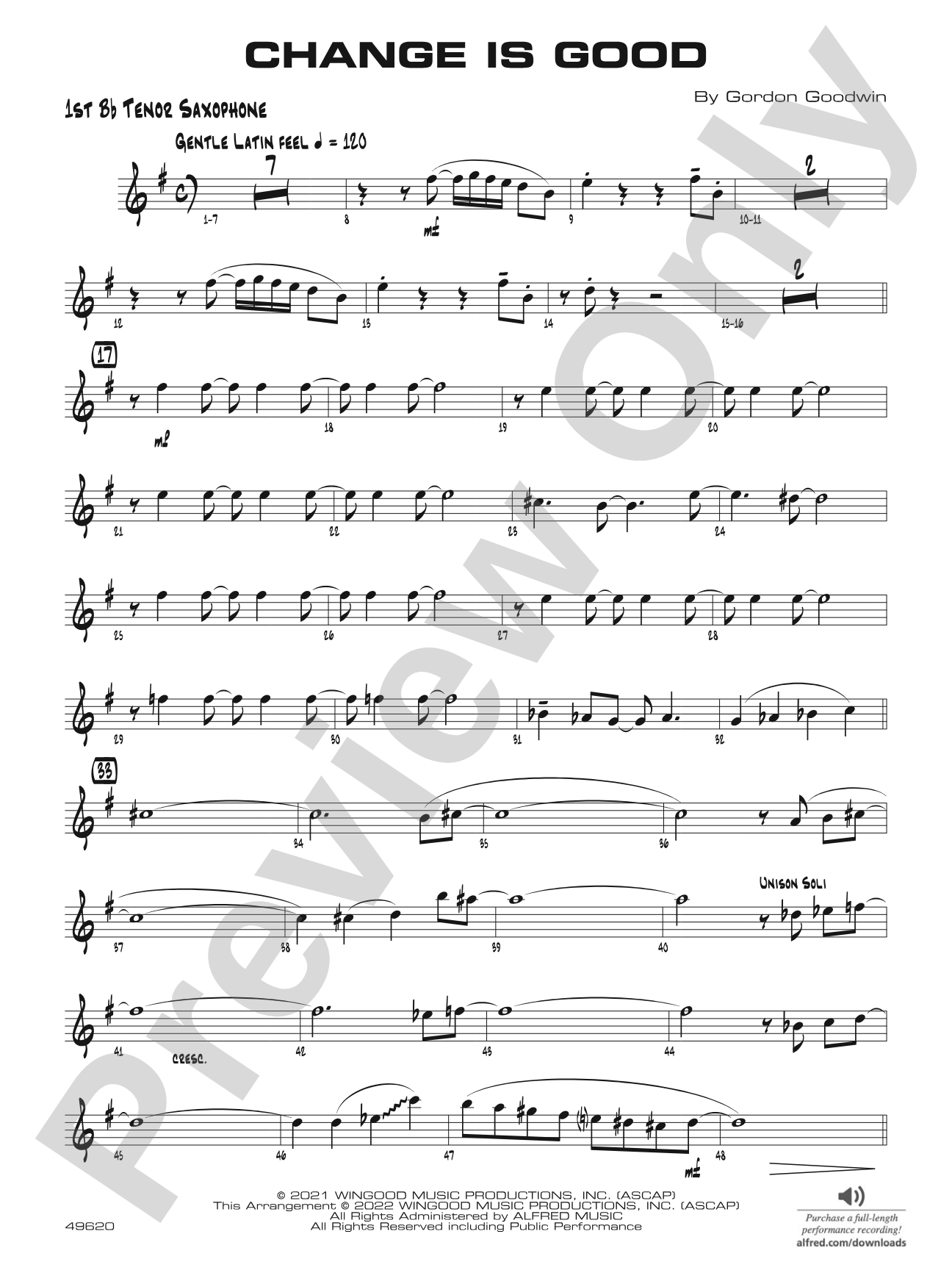 Change Is Good: B-flat Tenor Saxophone