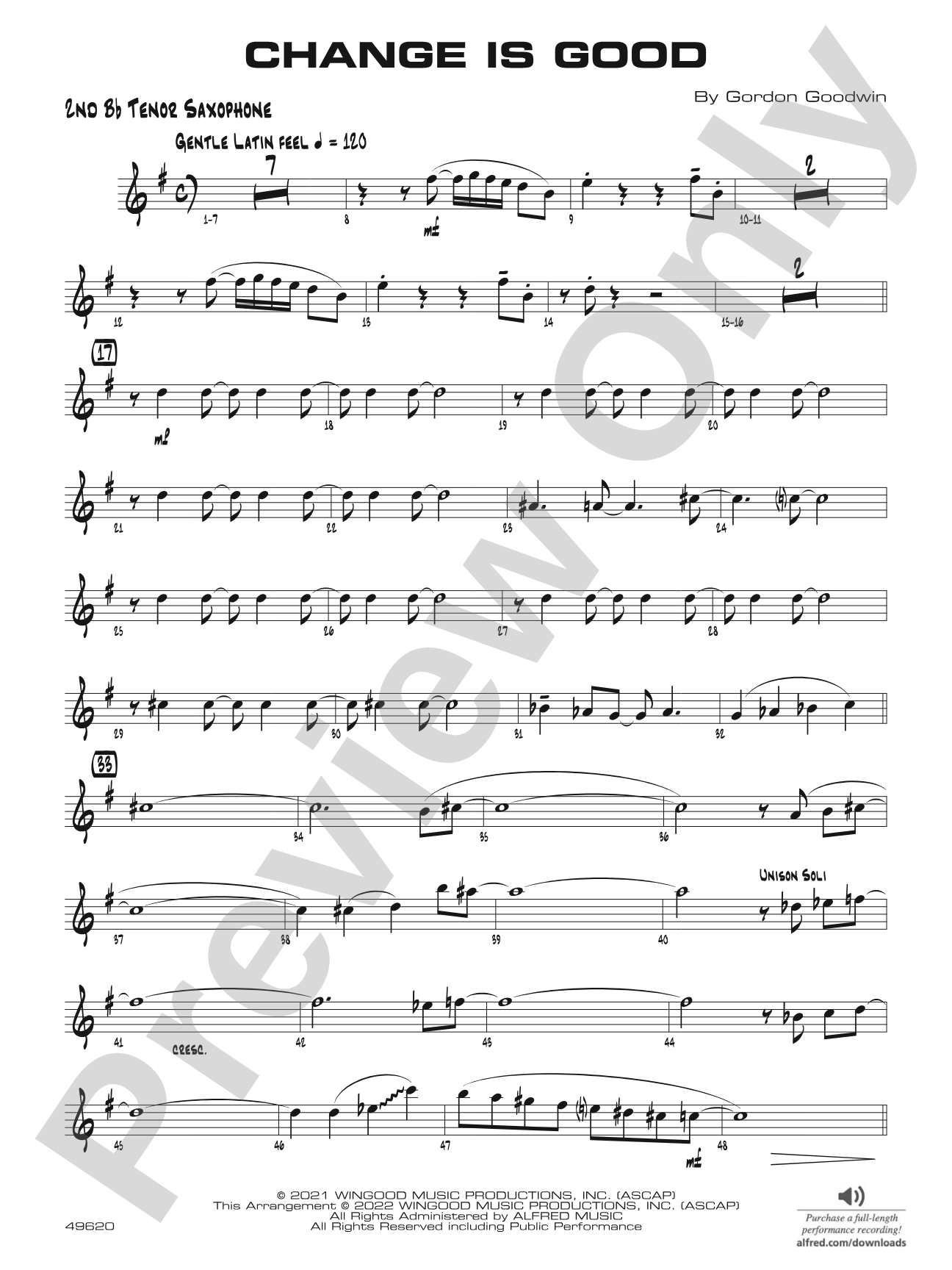 Change Is Good: 2nd B-flat Tenor Saxophone