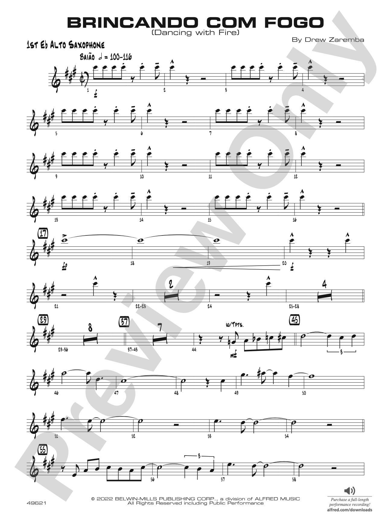 Brincando com Fogo: E-flat Alto Saxophone