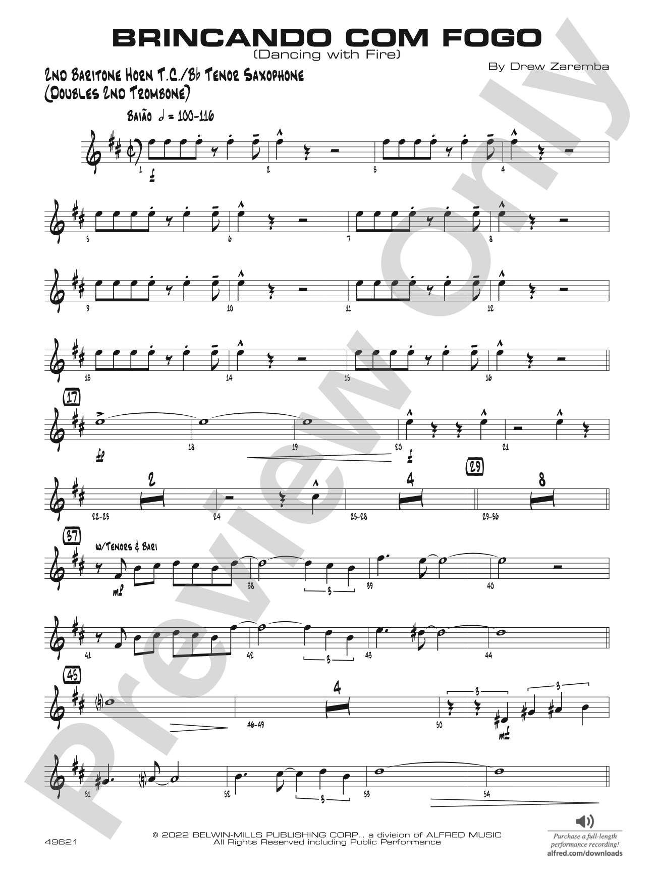Brincando com Fogo: 2nd Baritone T.C.